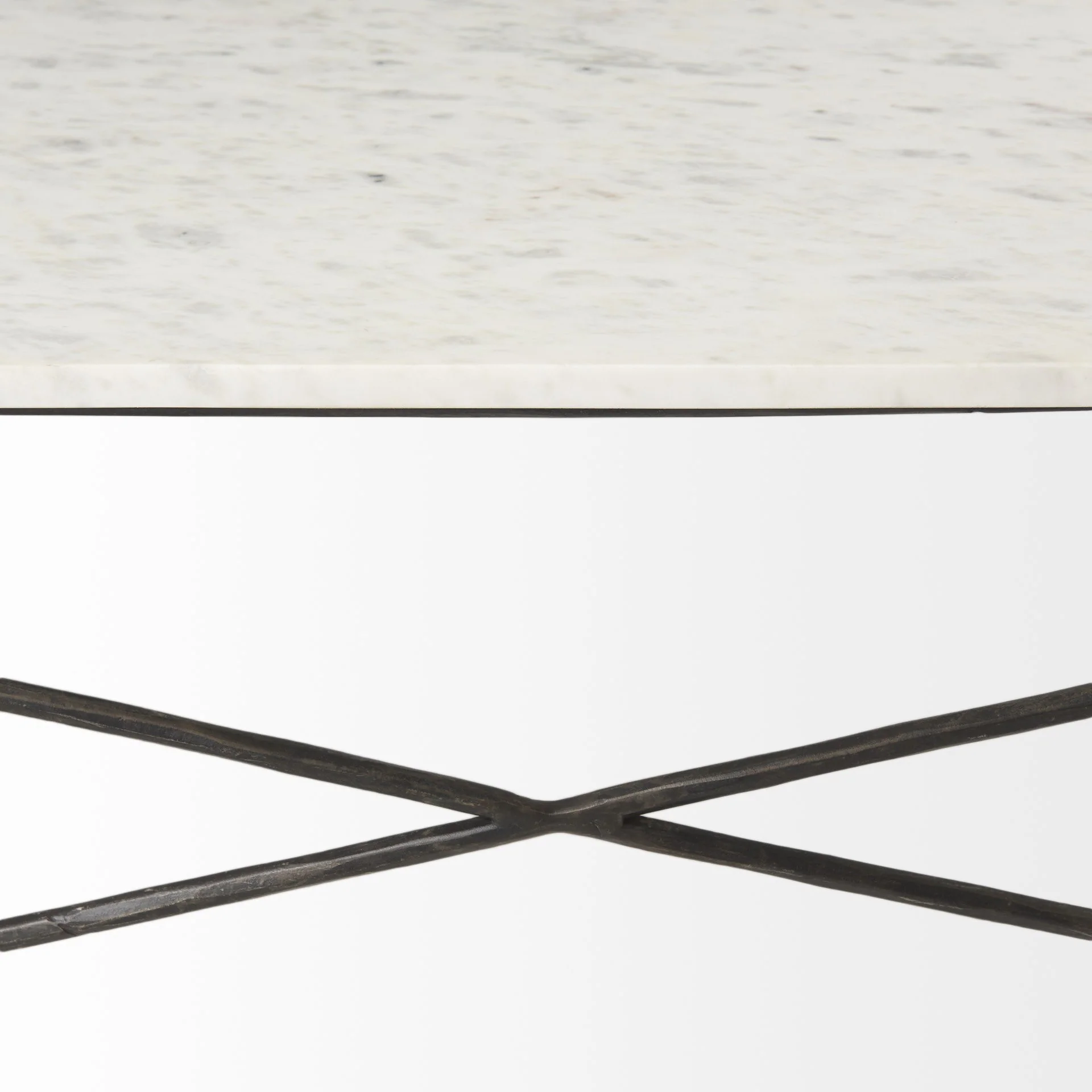 White Marble Criss Cross Base Coffee Table By Homeroots - Image 9