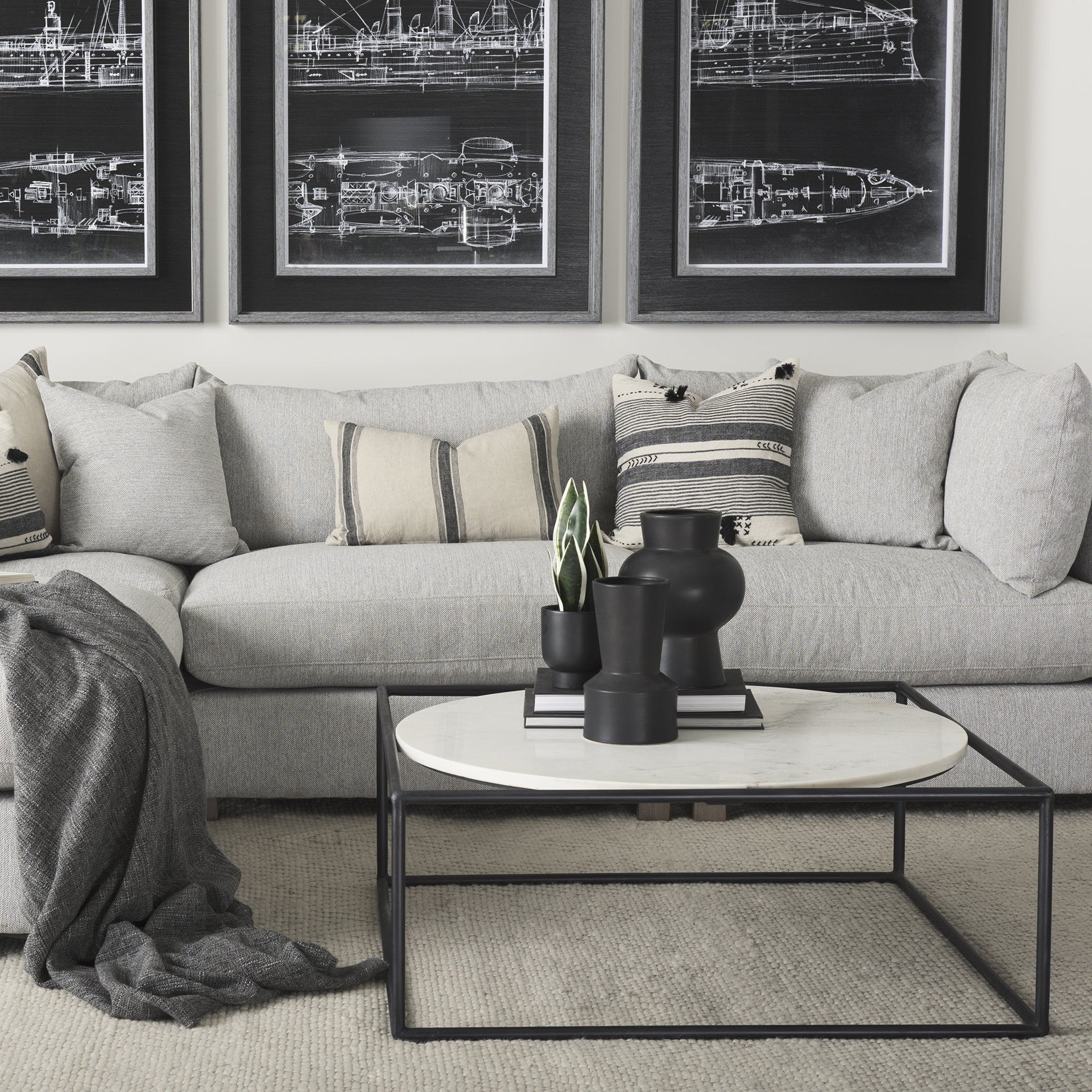 White Marble Metal Frame Round in Square Coffee Table By Homeroots - Image 2