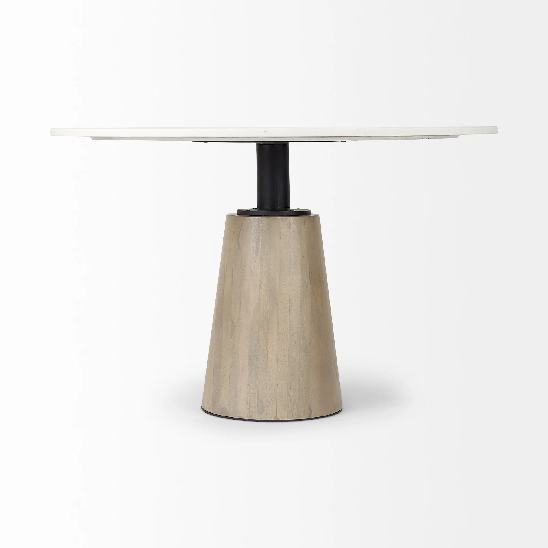 White Marble Mod Pedestal Dining Table By Homeroots - Image 2