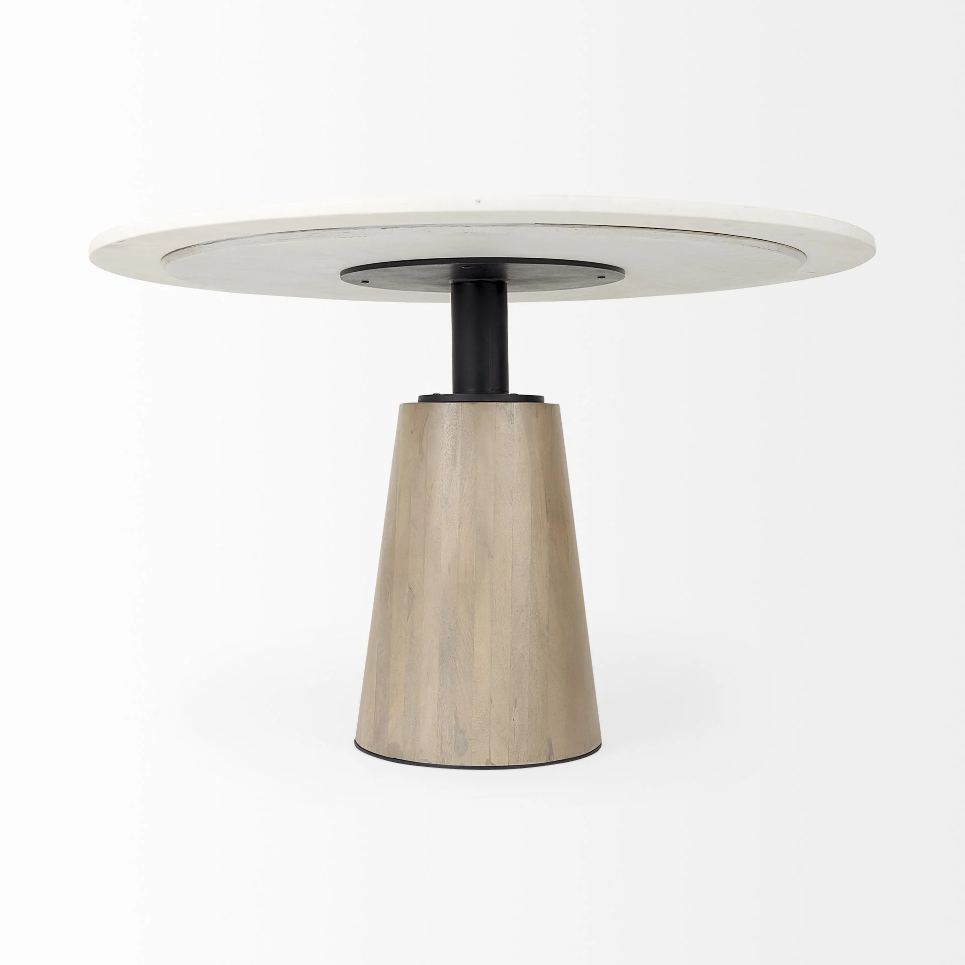 White Marble Mod Pedestal Dining Table By Homeroots - Image 3