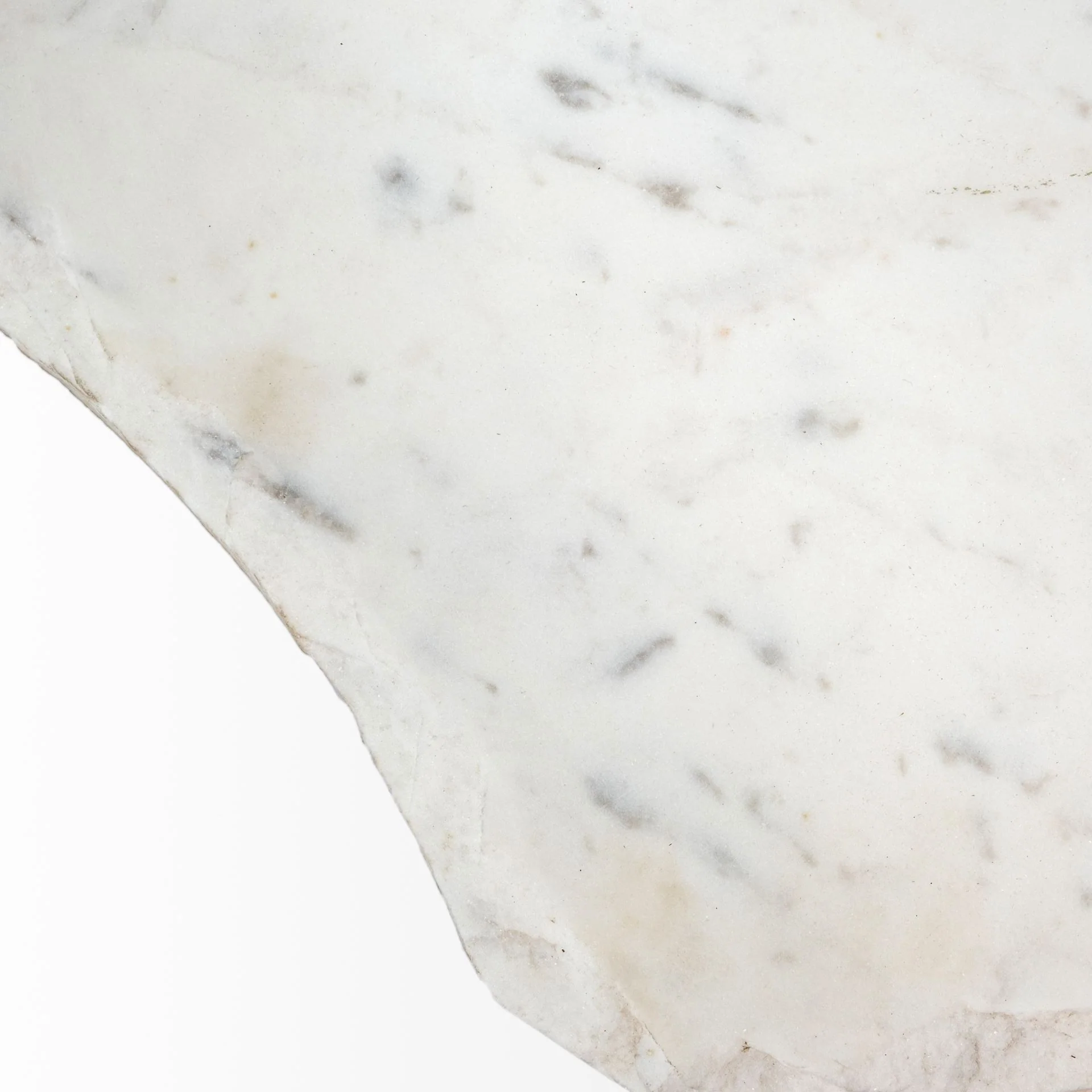 White Marble Top Accent Table with Triangluar Gold Iron Base By Homeroots - Image 5