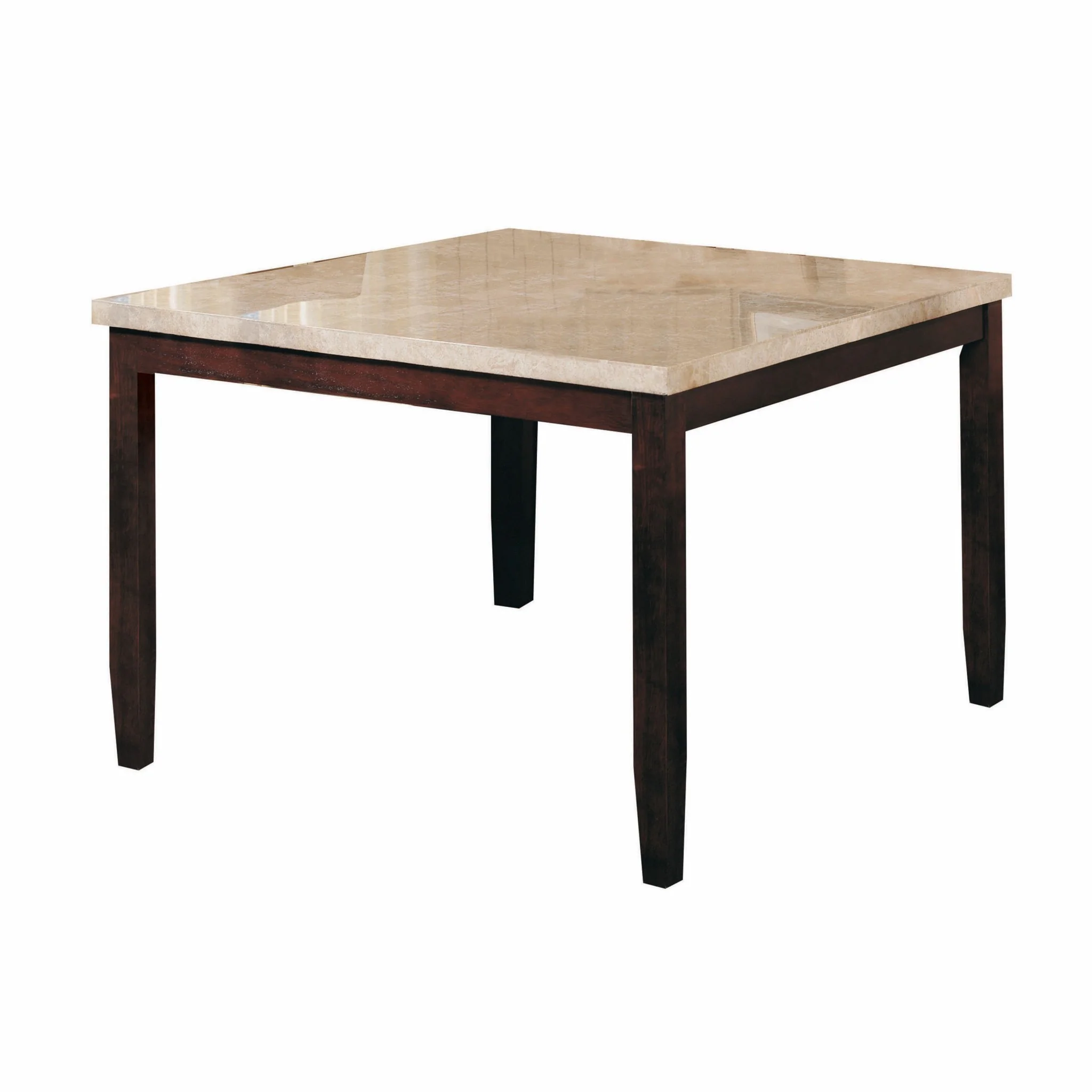 White Marble Walnut Wood Counter Height Table By Homeroots - Image 2