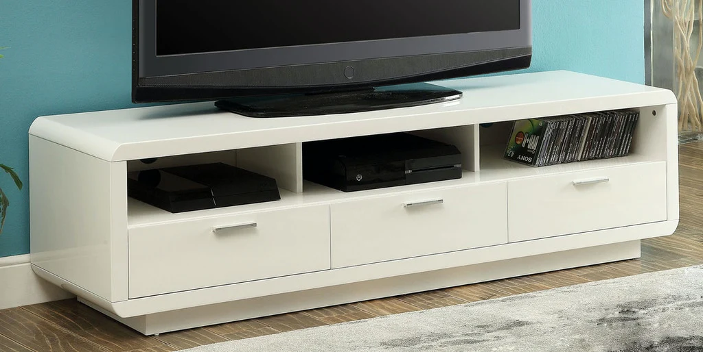 White Mdf Tv Stand By Homeroots - Image 3
