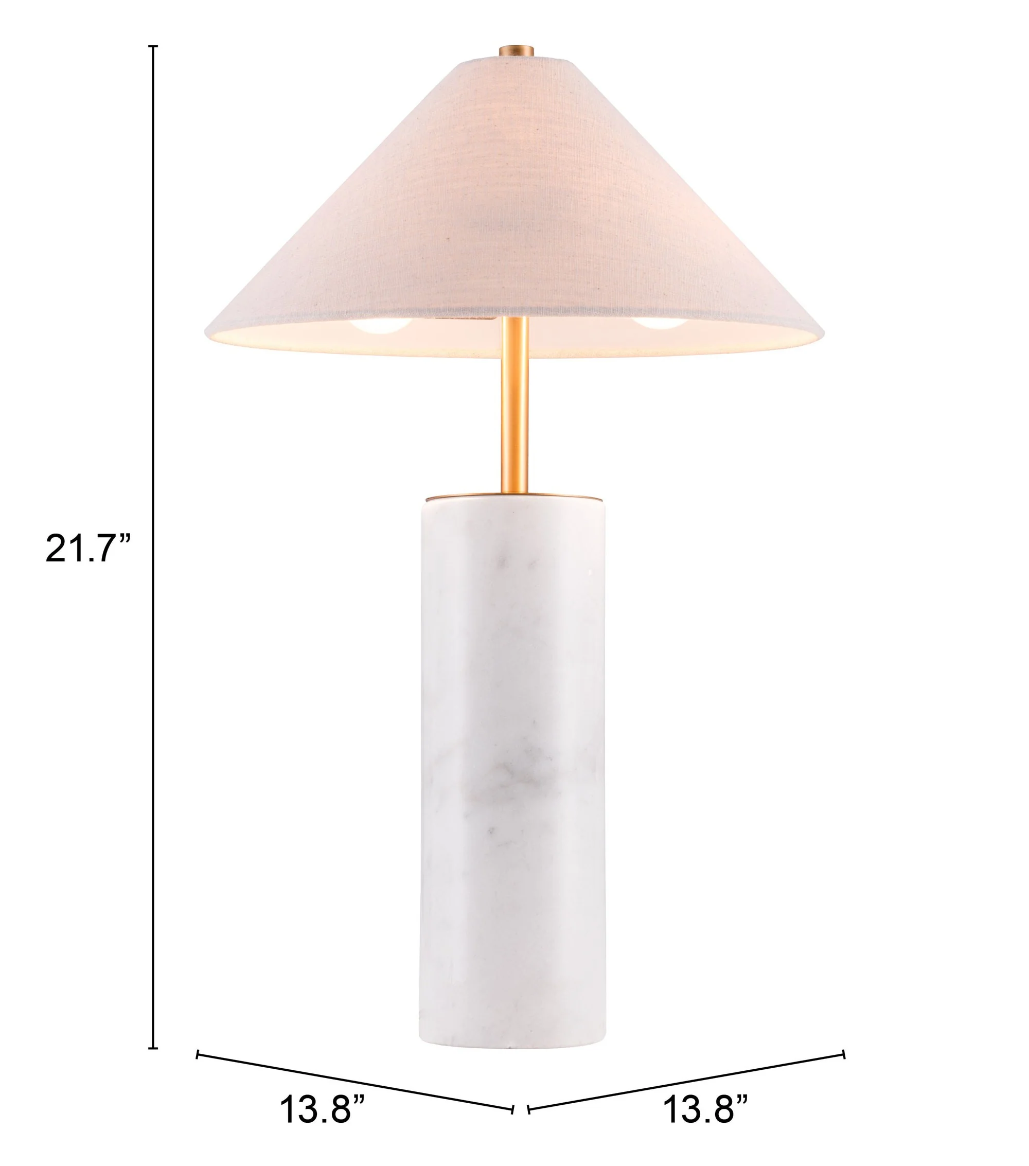 White Metal Bedside Table Lamp With Beige Empire Shade By Homeroots - Image 7