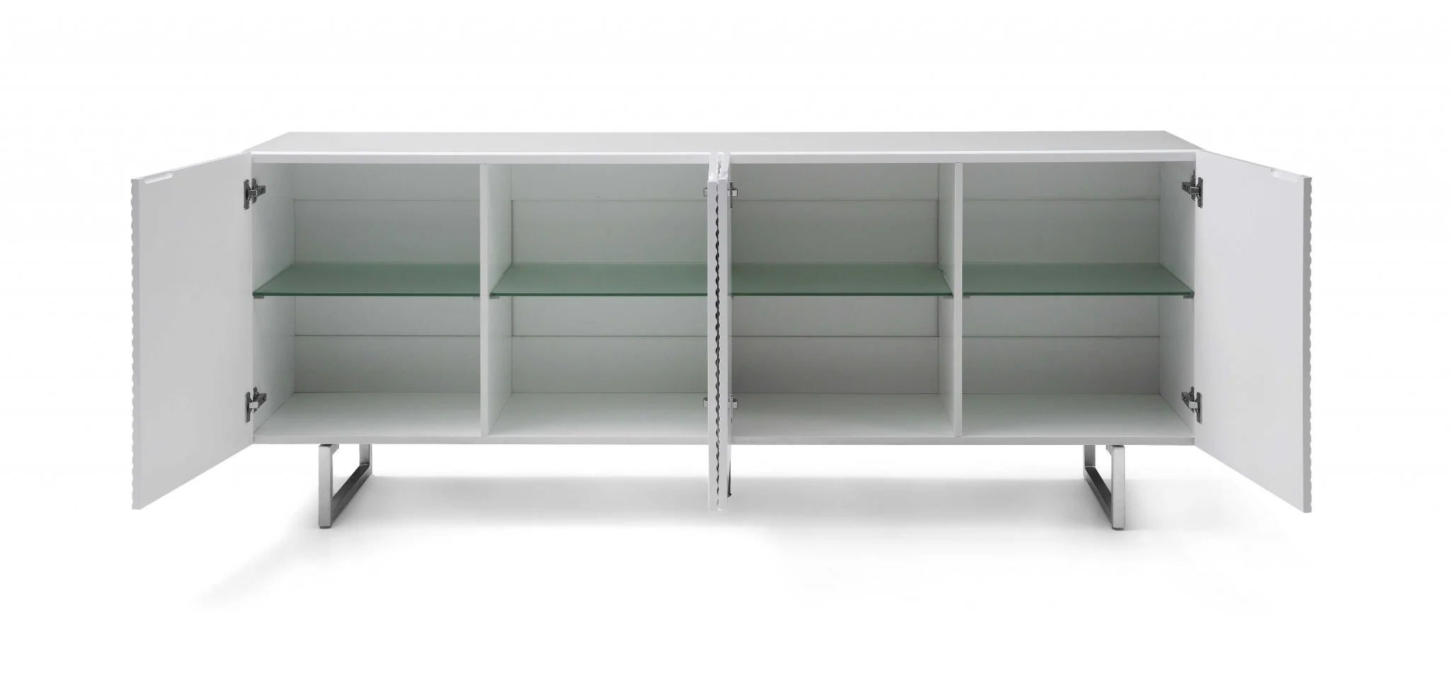 White Metal Buffet By Homeroots - Image 3