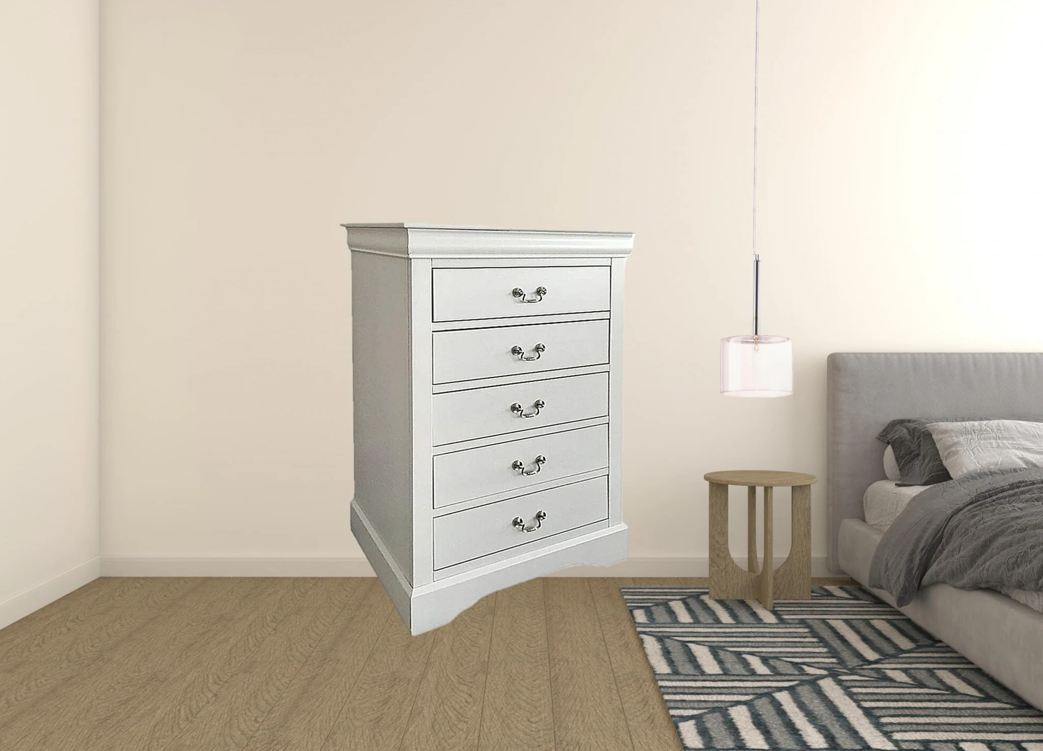 White Metal Chest By Homeroots - Image 3