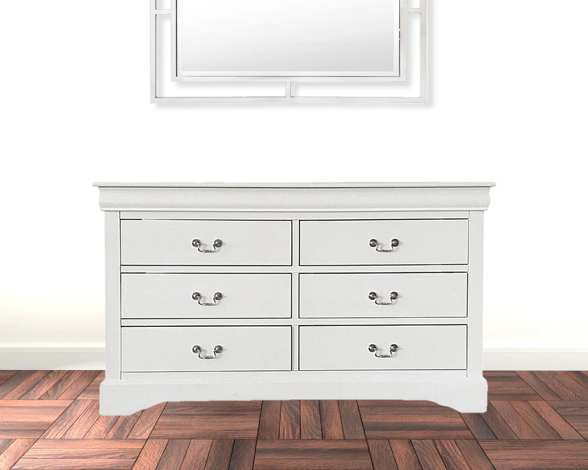 White Metal Dresser By Homeroots - Image 3
