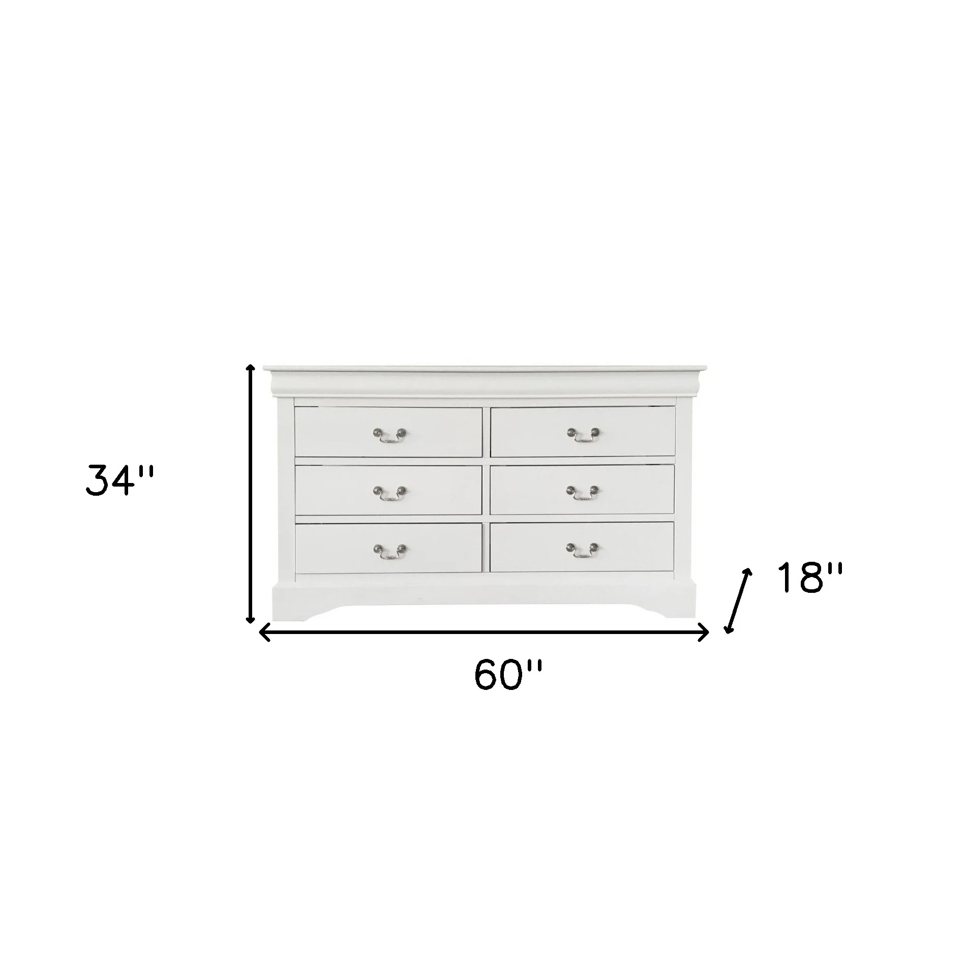 White Metal Dresser By Homeroots - Image 5