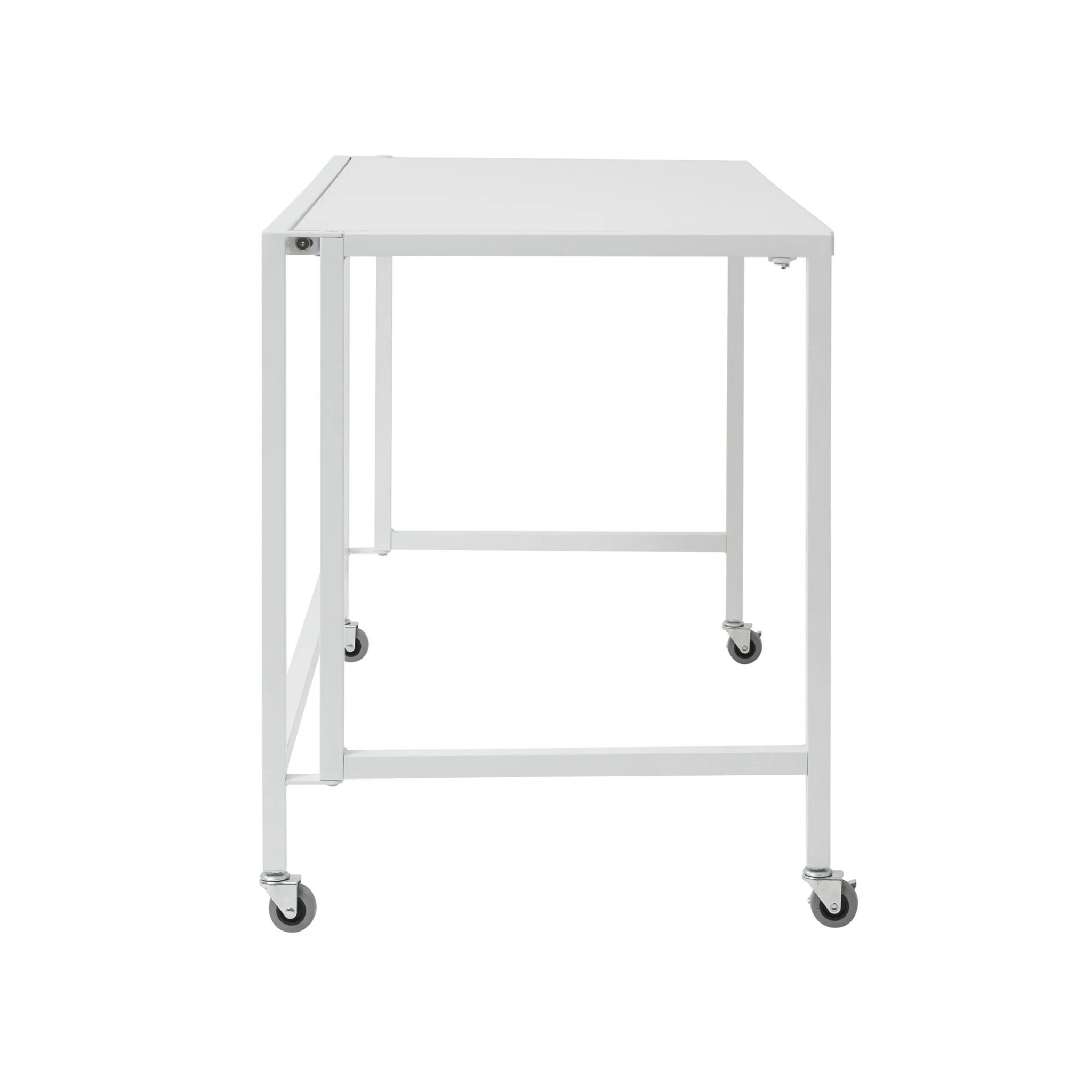 White Metal Minimalist Folding Table Desk By Homeroots - Image 3