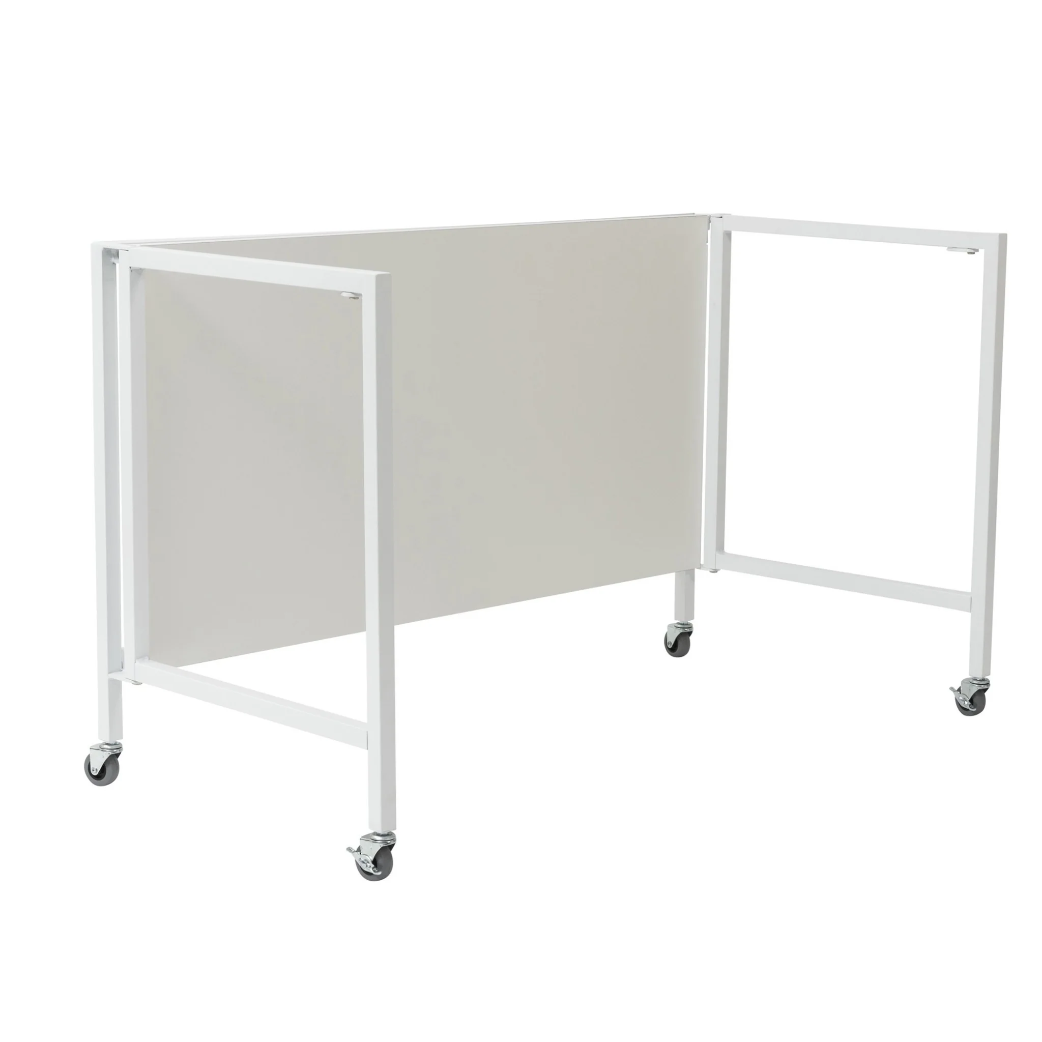 White Metal Minimalist Folding Table Desk By Homeroots - Image 4
