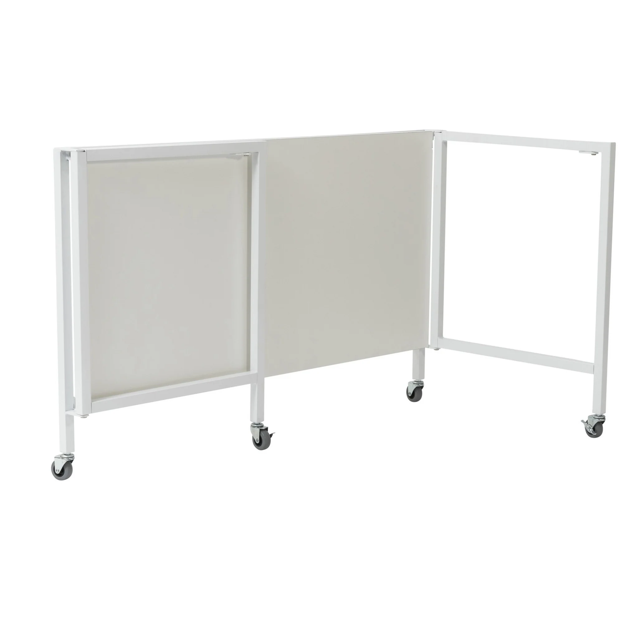 White Metal Minimalist Folding Table Desk By Homeroots - Image 5