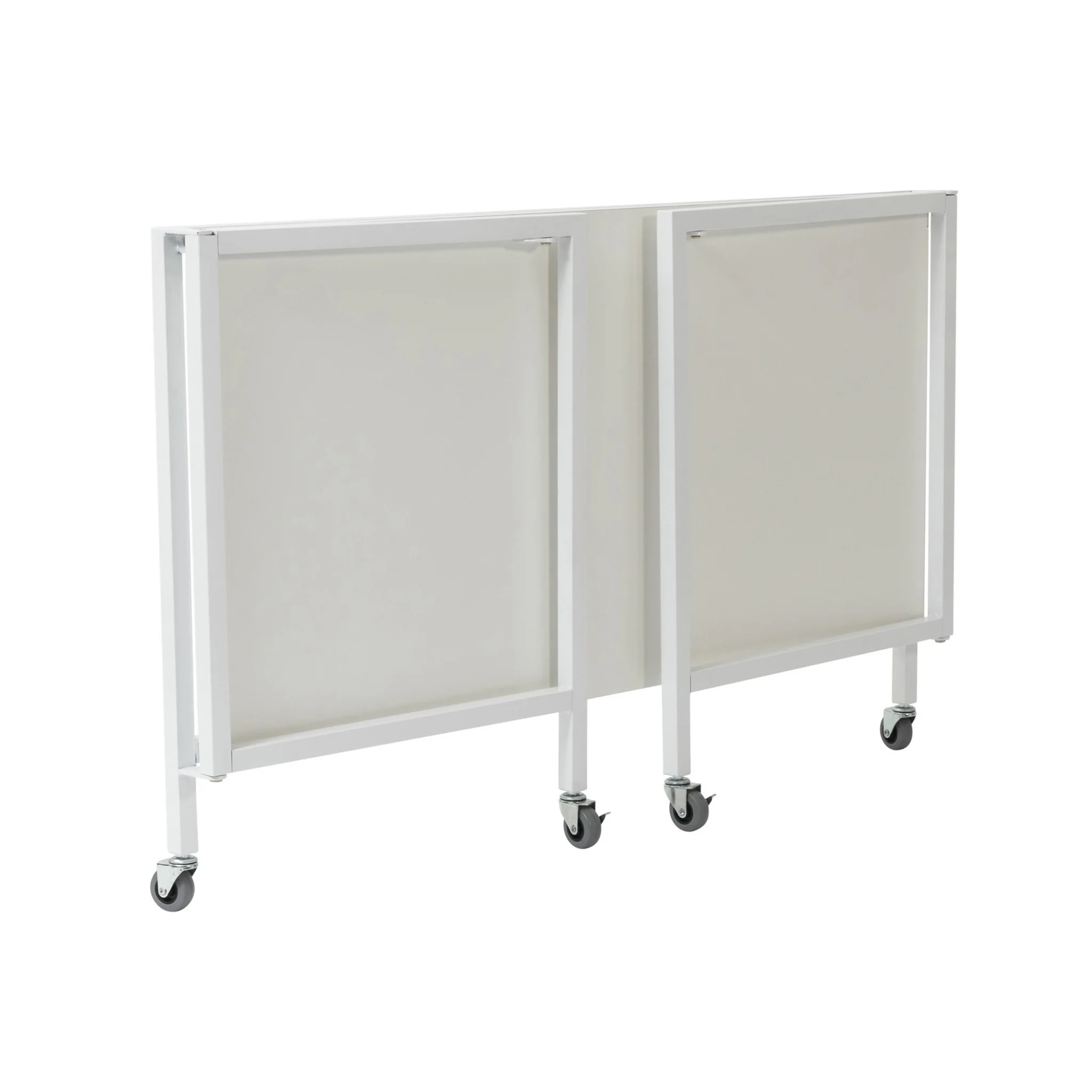 White Metal Minimalist Folding Table Desk By Homeroots - Image 6