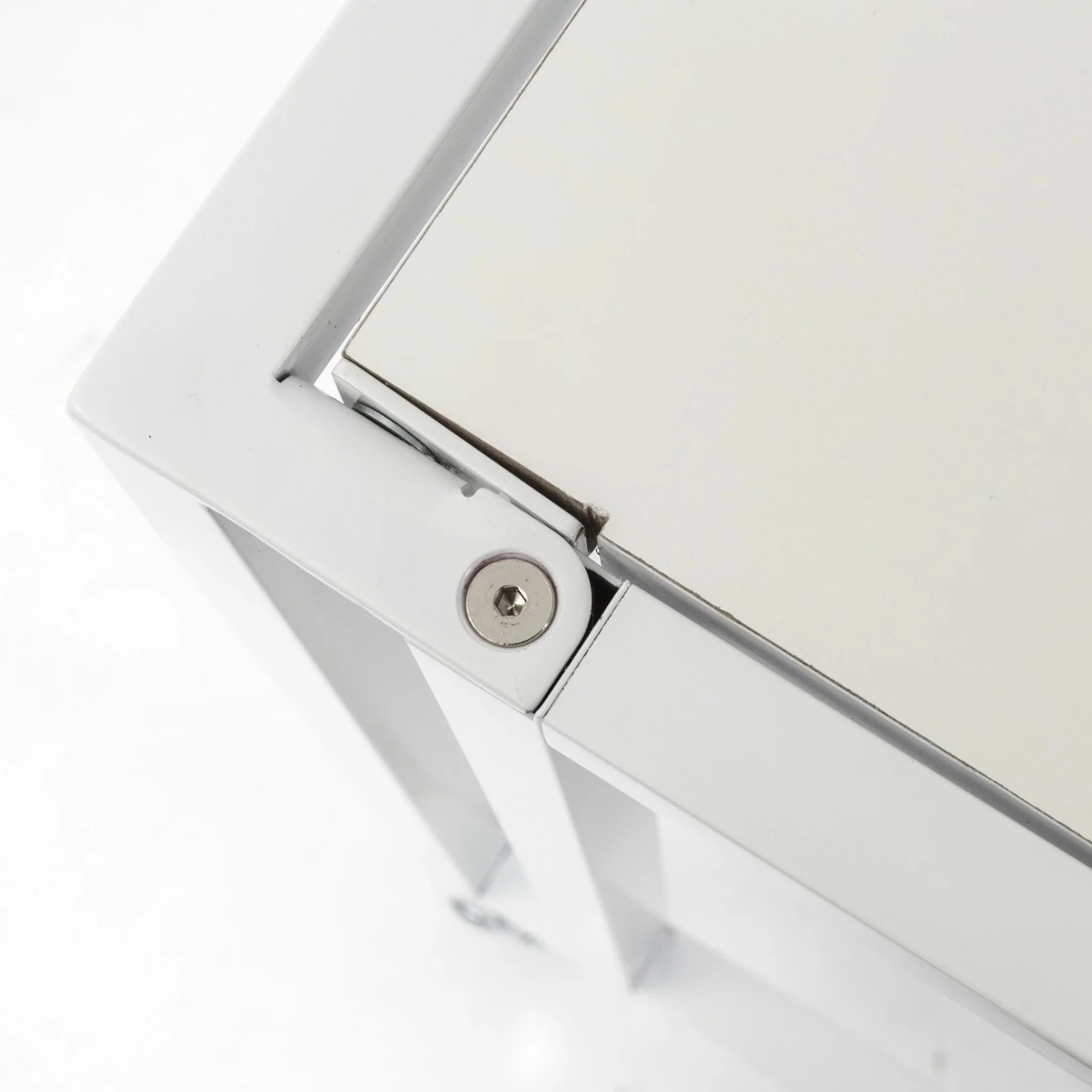 White Metal Minimalist Folding Table Desk By Homeroots - Image 7
