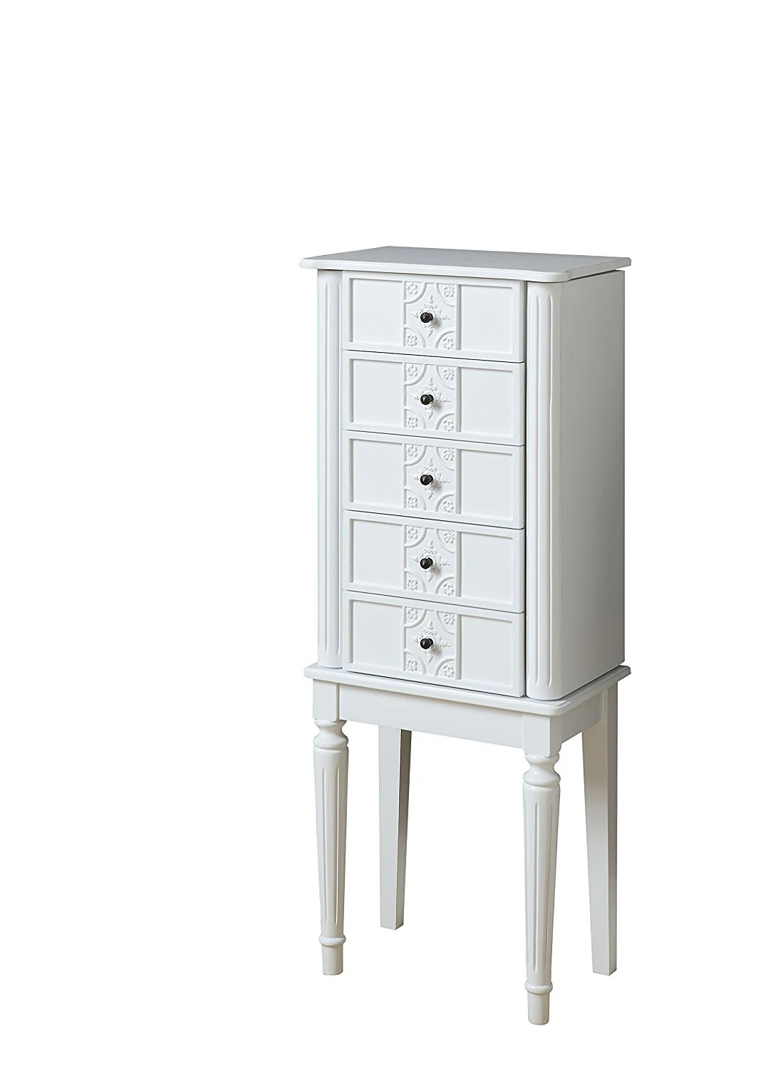 White Mirror Jewelry Armoire By Homeroots - Image 2