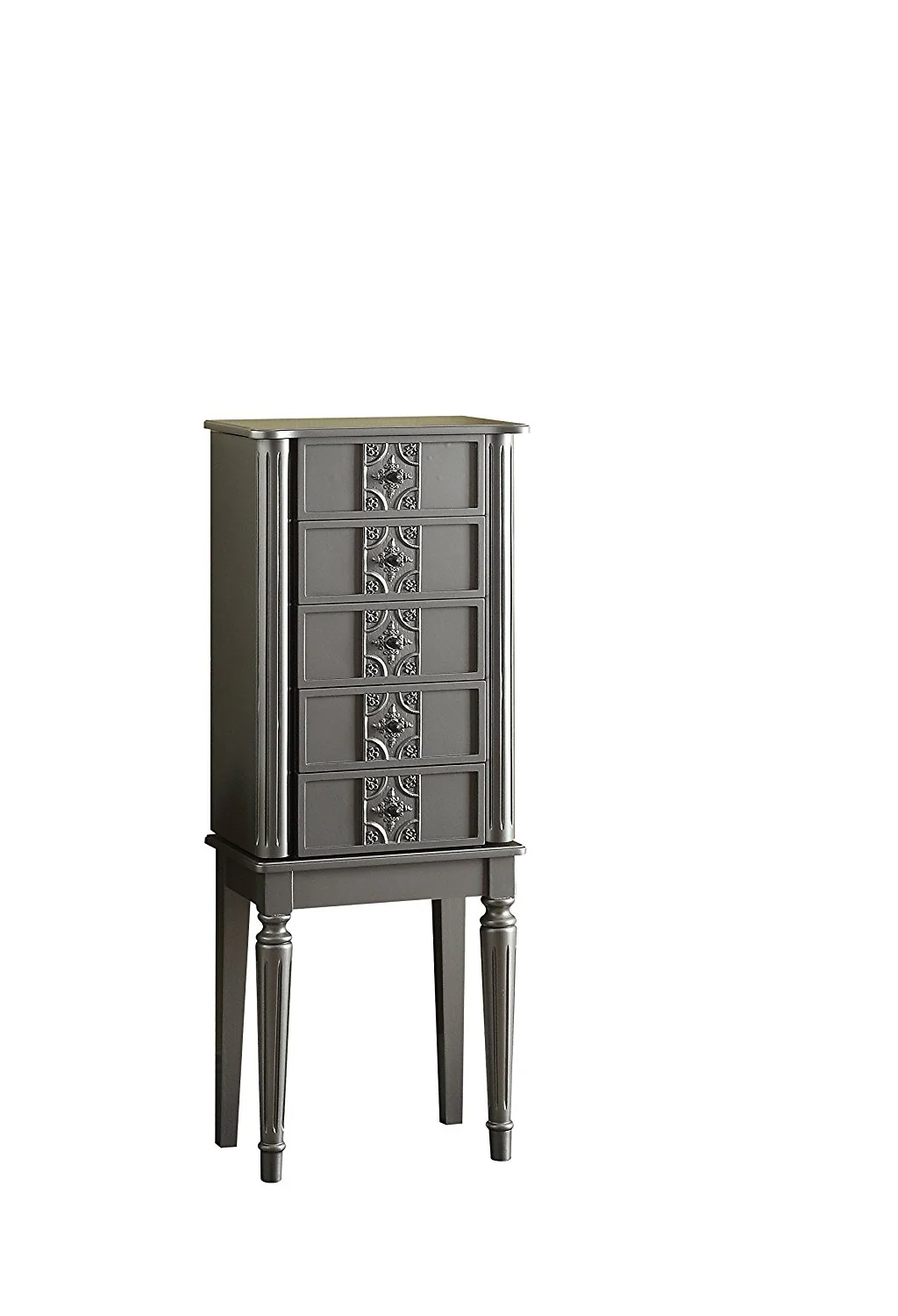 White Mirror Jewelry Armoire By Homeroots - Image 3