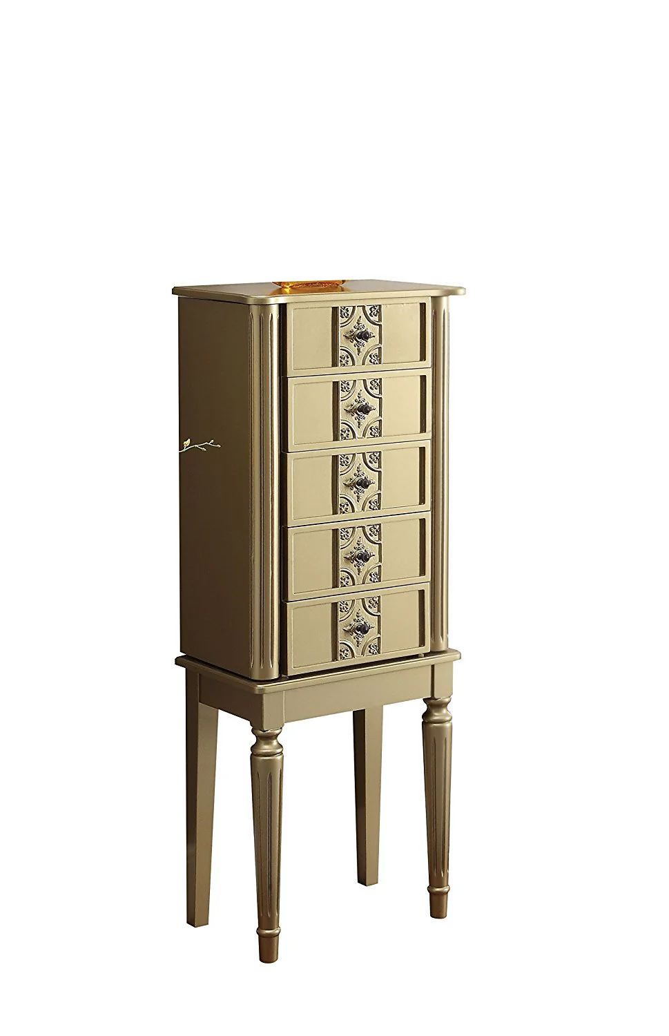 White Mirror Jewelry Armoire By Homeroots - Image 5