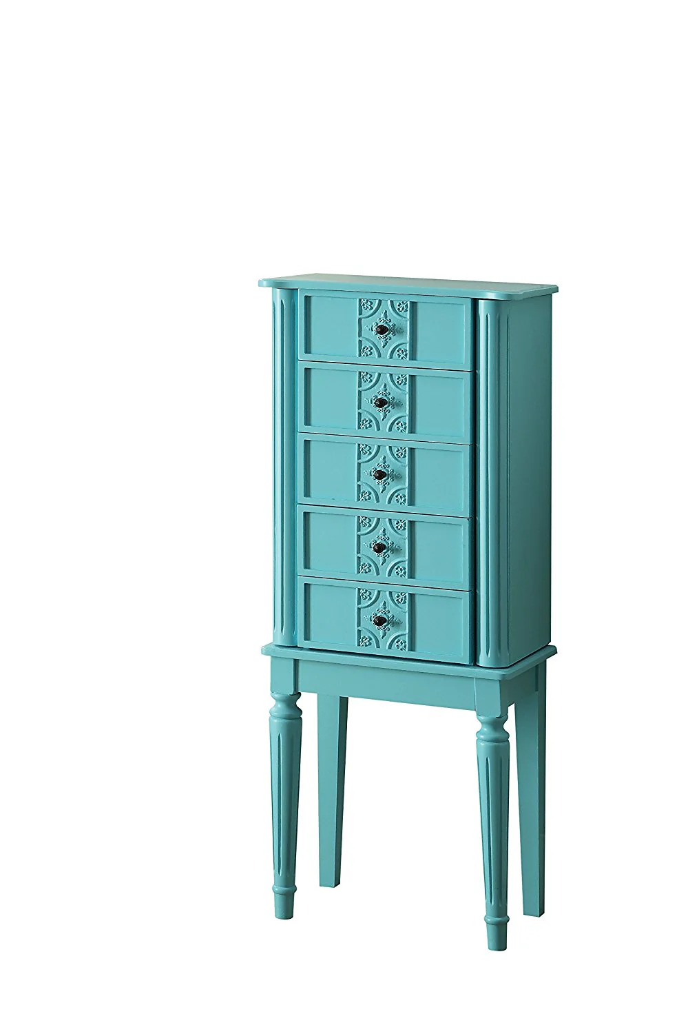 White Mirror Jewelry Armoire By Homeroots - Image 7