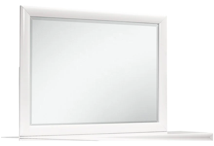 White Mirror with Rectangular Wood Trim By Homeroots - Image 2