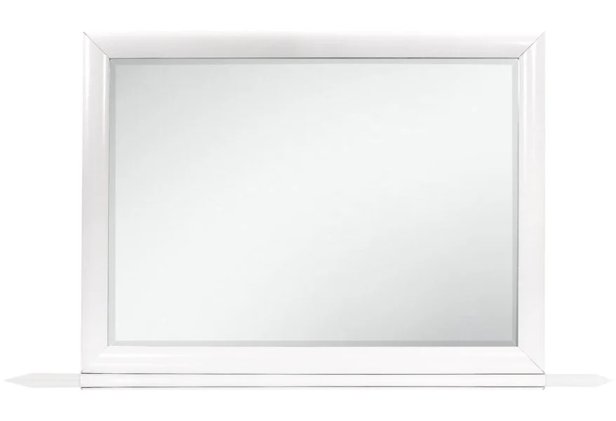 White Mirror with Rectangular Wood Trim By Homeroots - Image 3