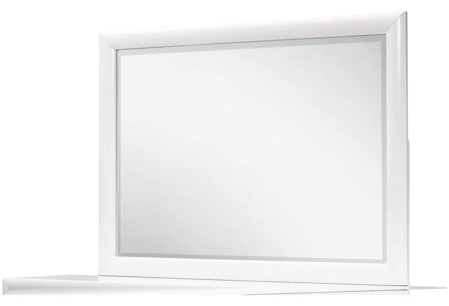 White Mirror with Rectangular Wood Trim By Homeroots - Image 4