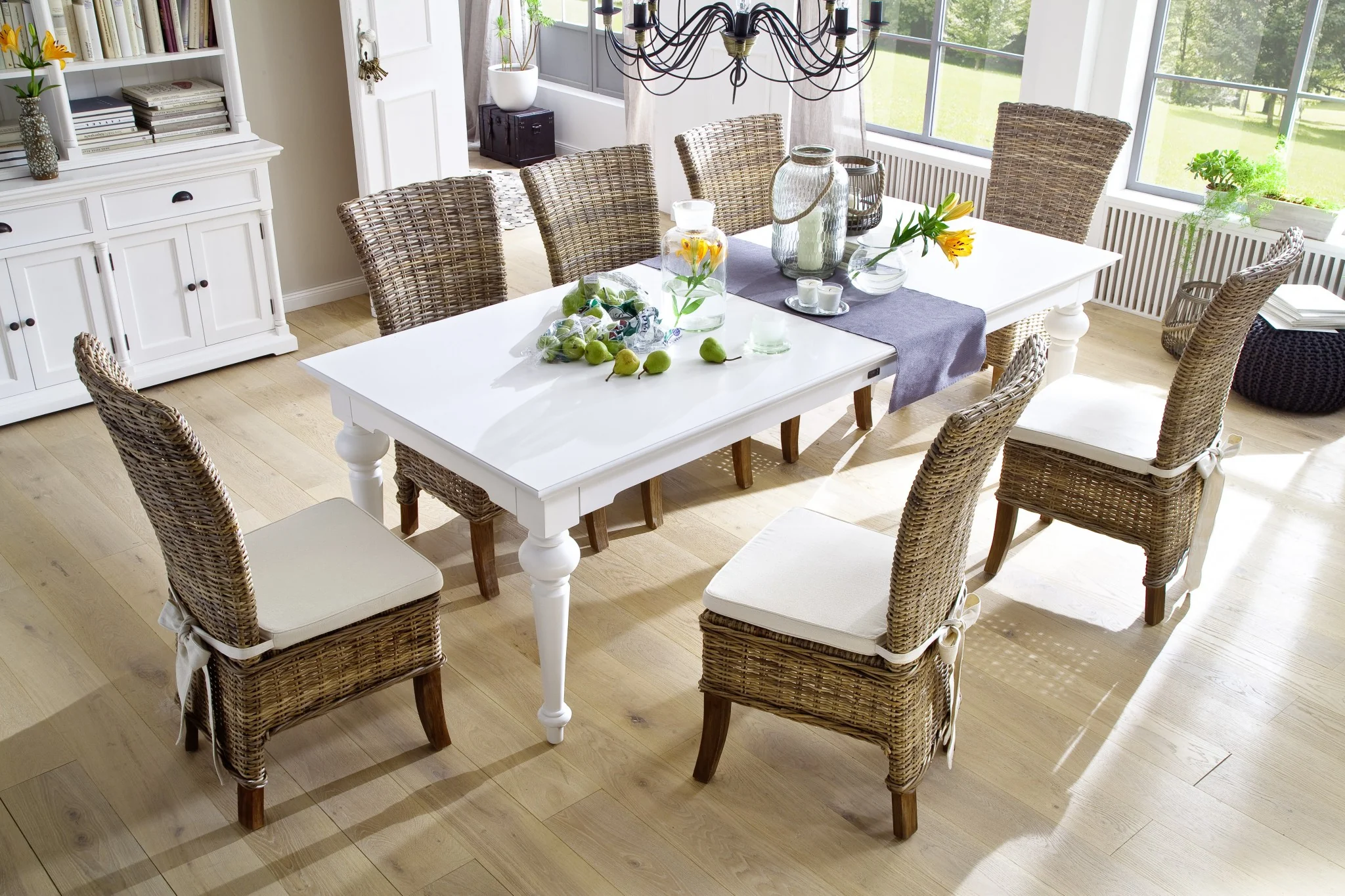 White Modern Farmhouse 94" Dining Table By Homeroots - Image 9