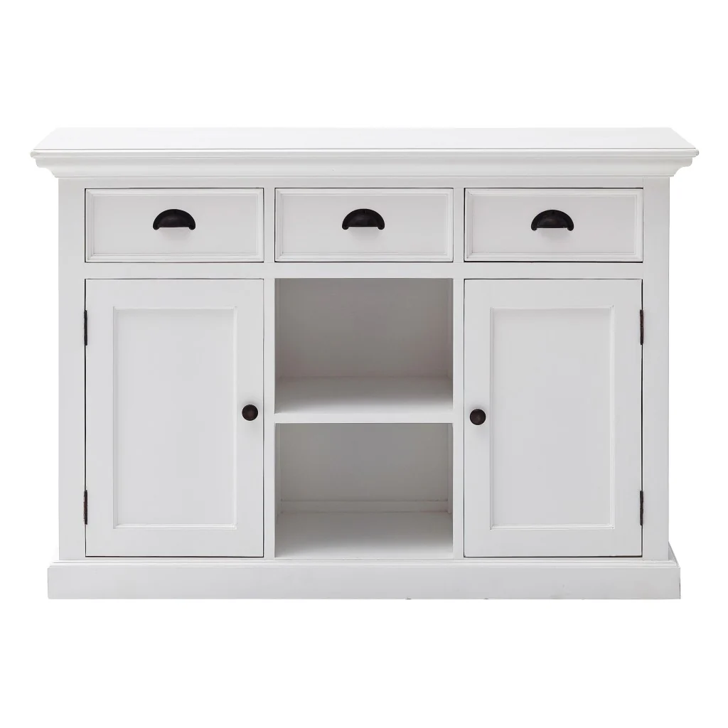 White Modern Farmhouse Large Accent Cabinet With Baskets By Homeroots - Image 2
