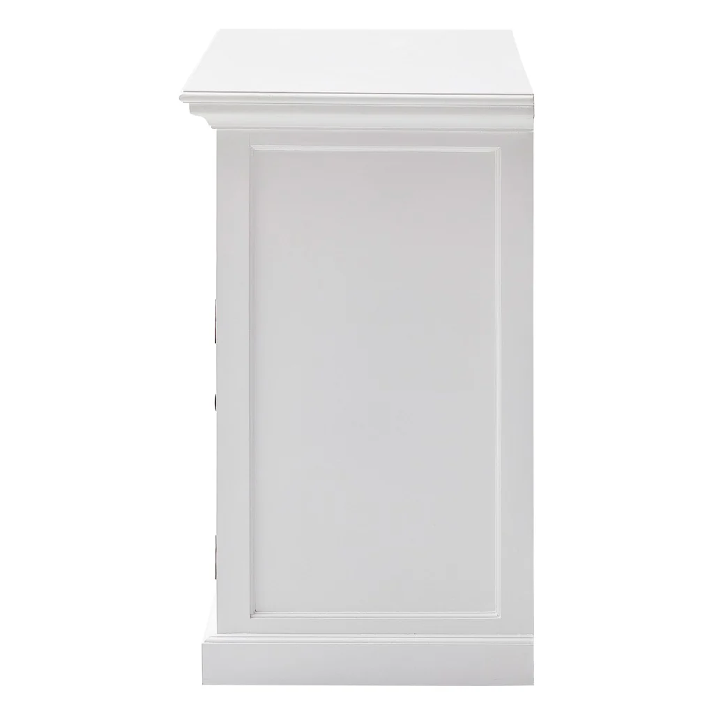 White Modern Farmhouse Large Accent Cabinet With Baskets By Homeroots - Image 4