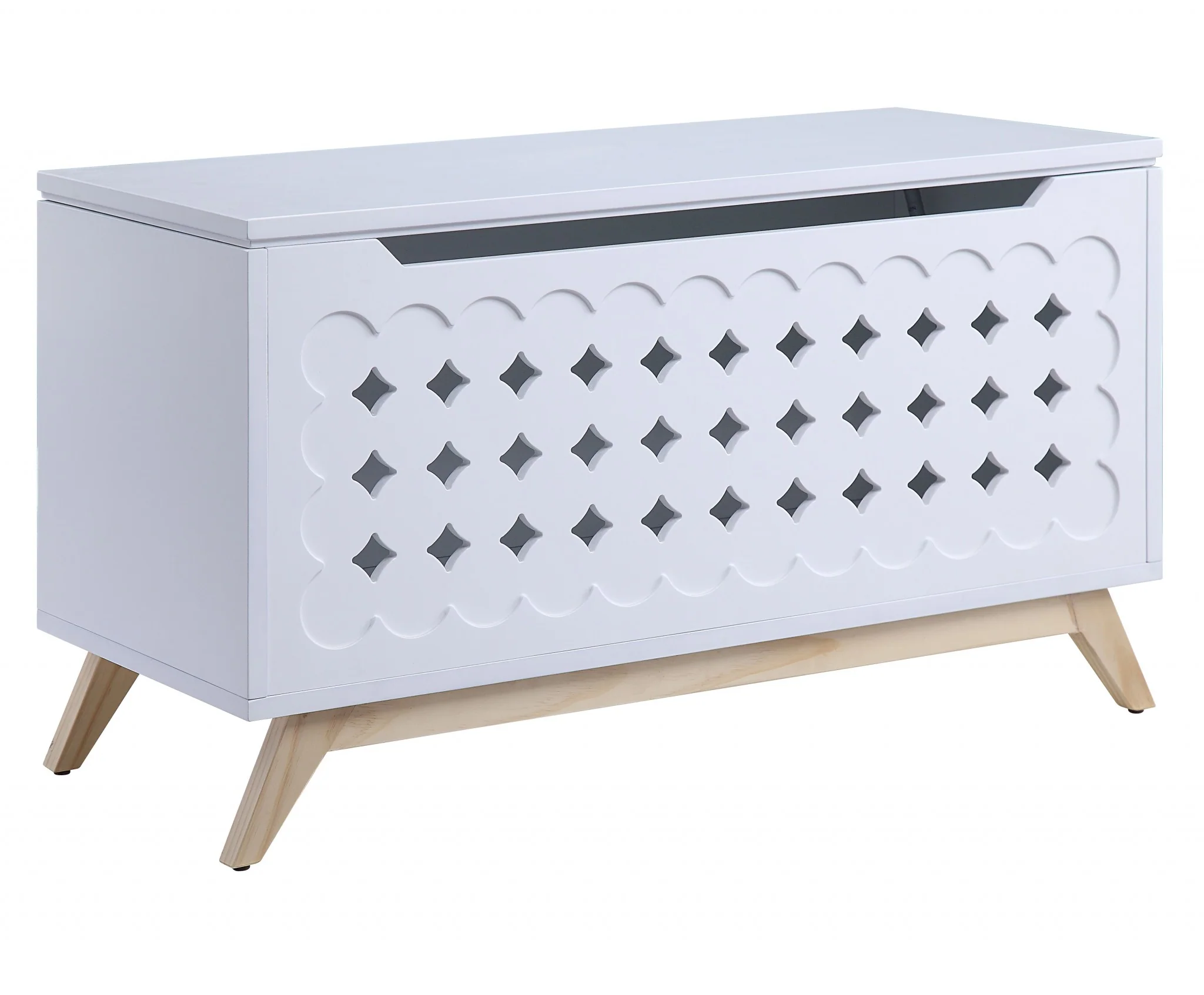 White Natural Wood Youth Chest By Homeroots - Image 2