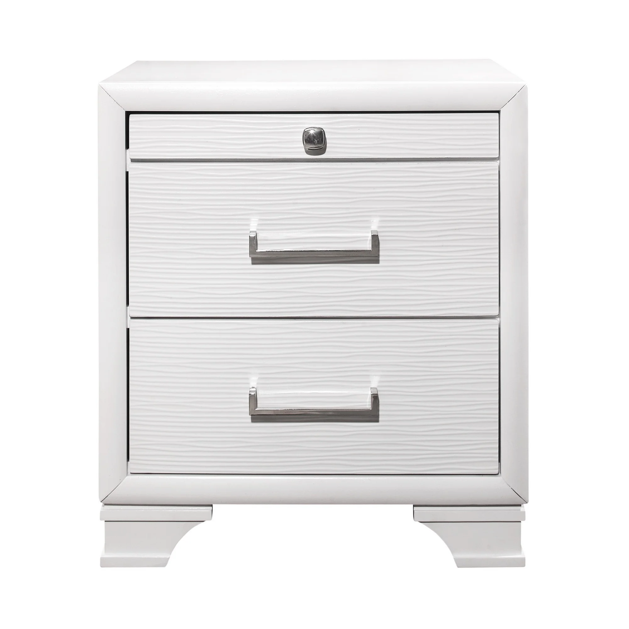 White Nightstand With 3 Drawers By Homeroots - Image 2