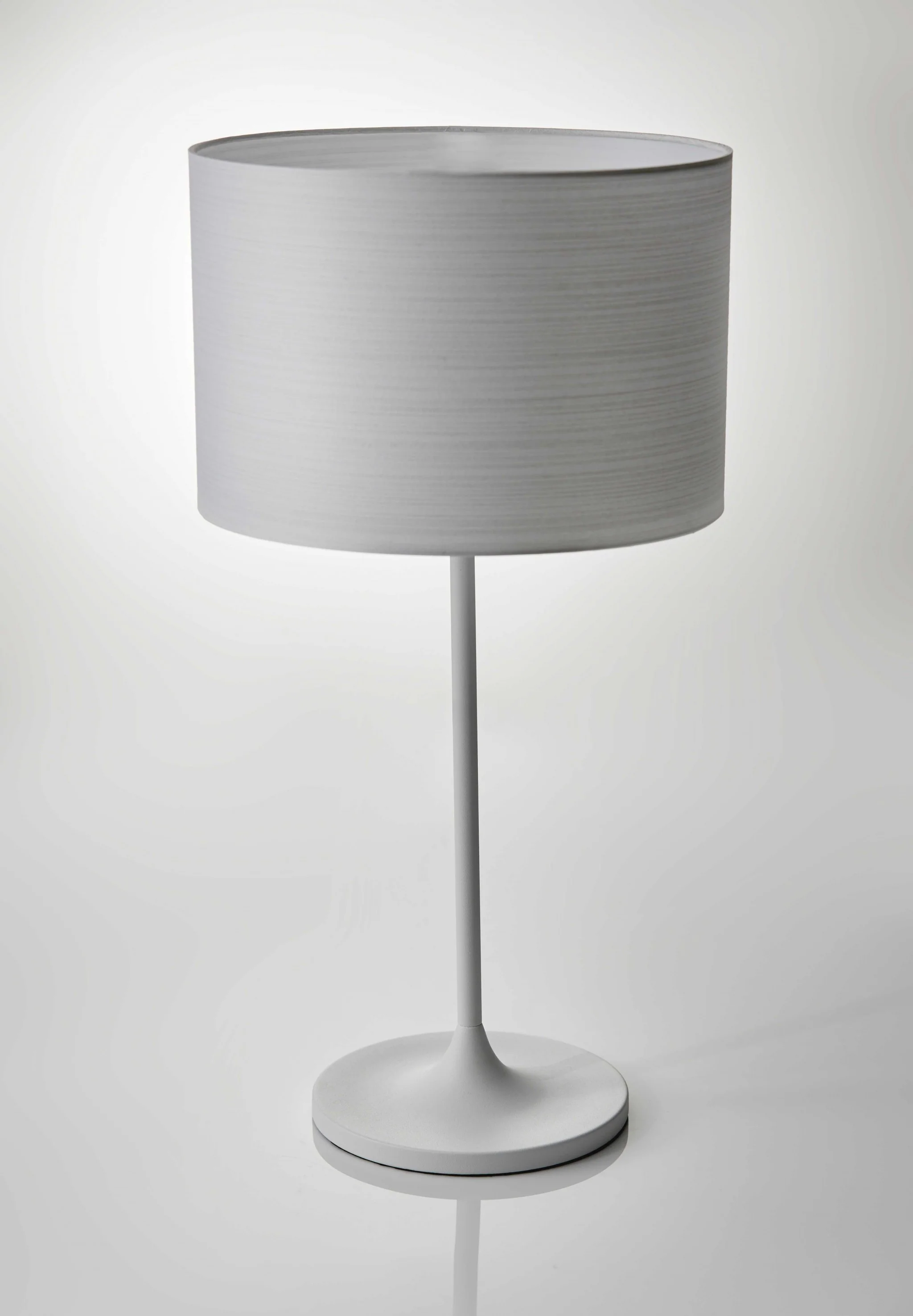 White on White Metal Table Lamp By Homeroots - Image 3