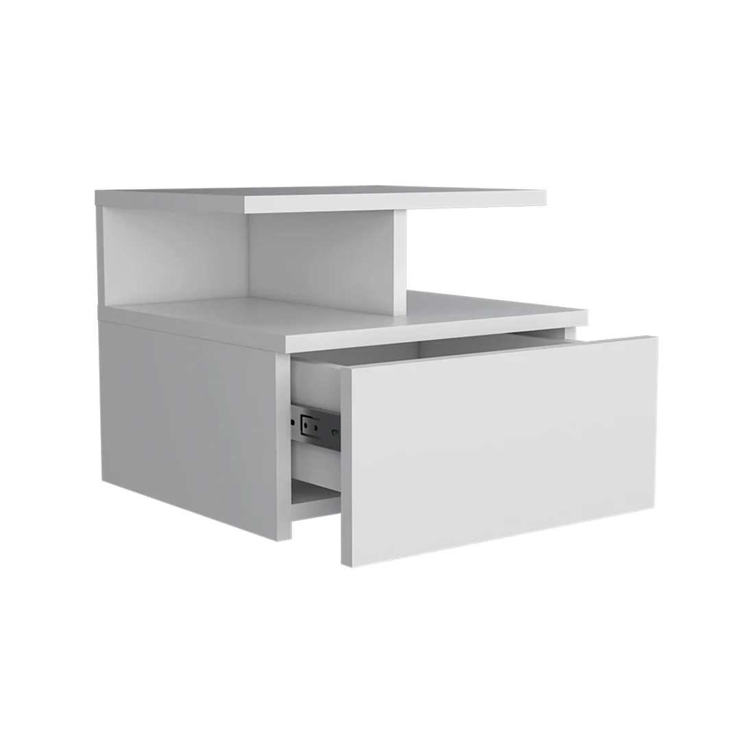 White One Drawer Faux Wood Floating Nightstand By Homeroots - Image 3