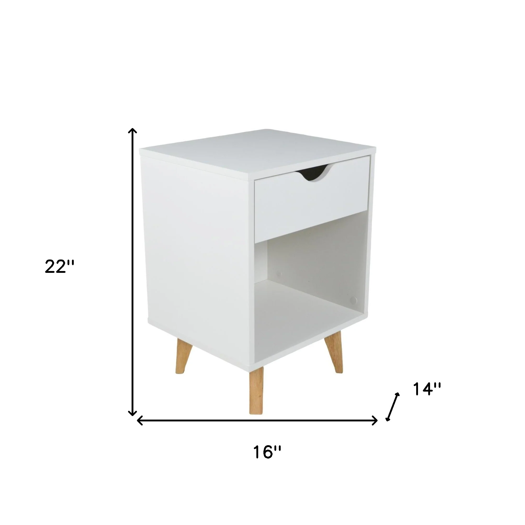 White One Drawer Nightstand By Homeroots - Image 6
