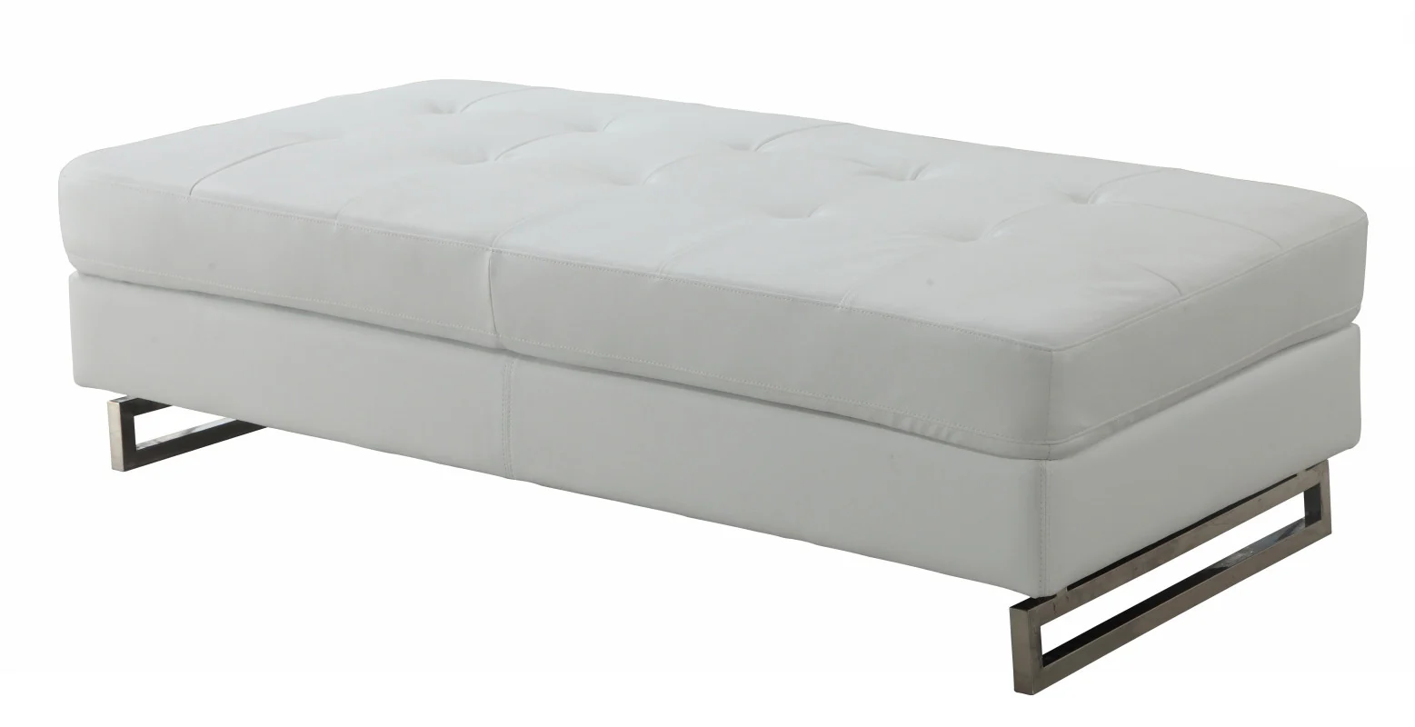 White Ottoman By Homeroots - Image 3