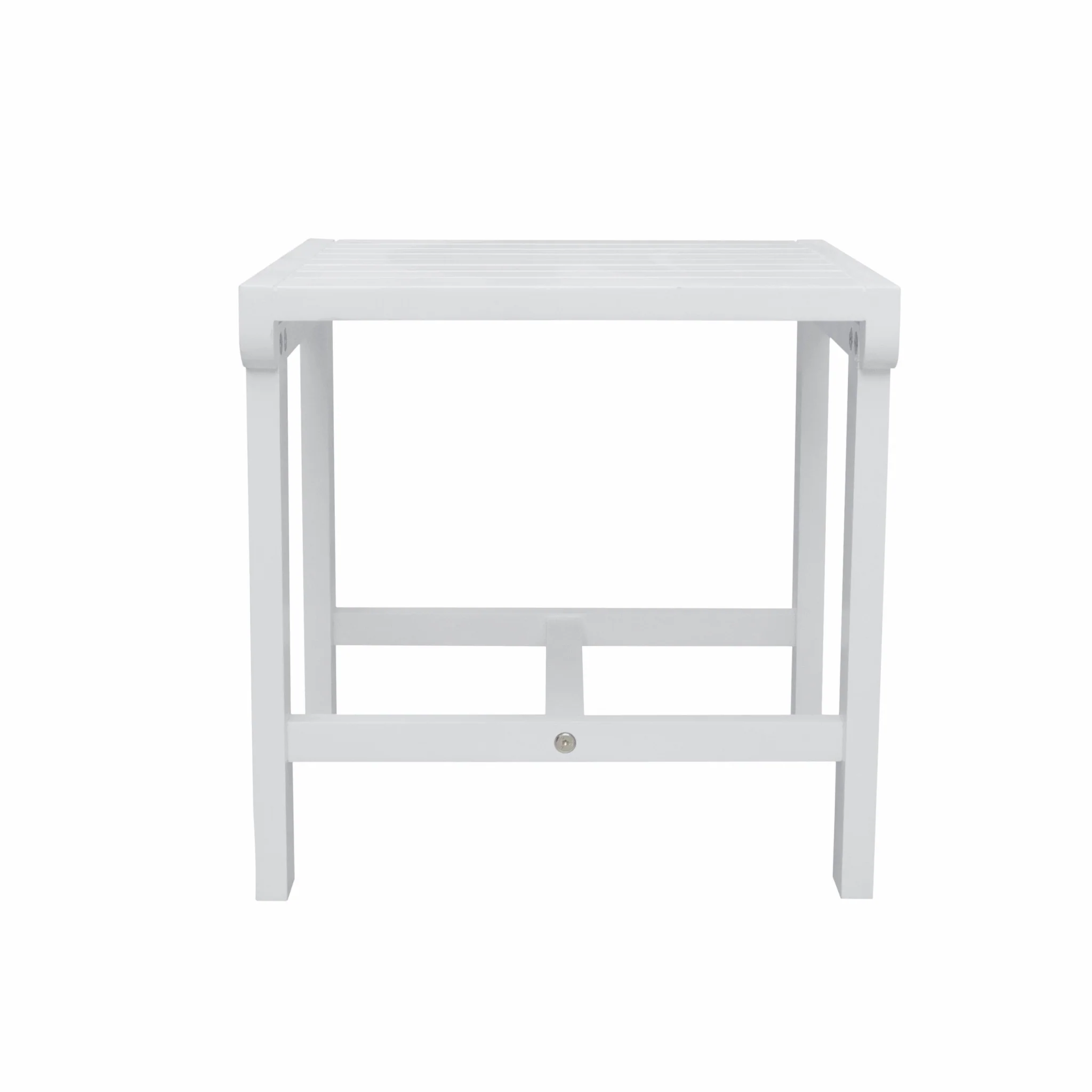 White Outdoor Wooden Side Table By Homeroots - Image 3