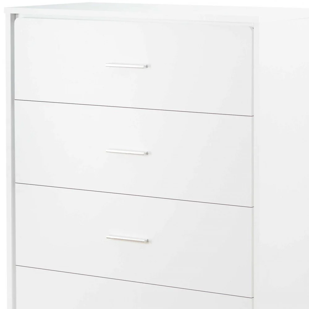 White Particle Board Chest By Homeroots - Image 4