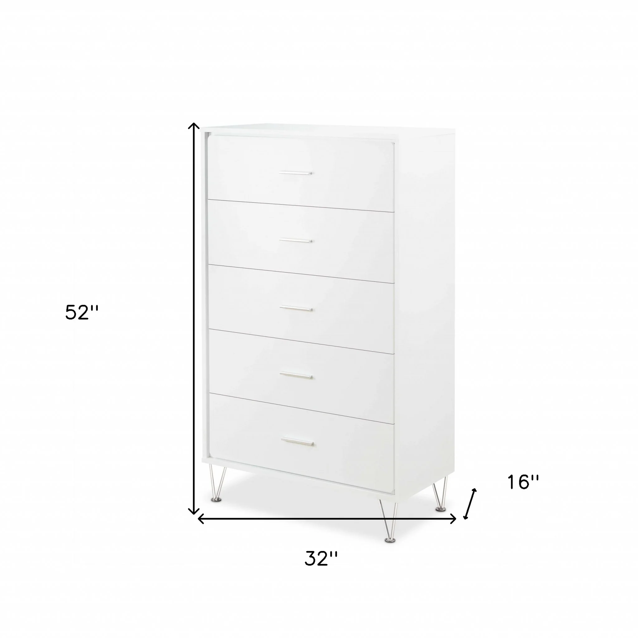 White Particle Board Chest By Homeroots - Image 5