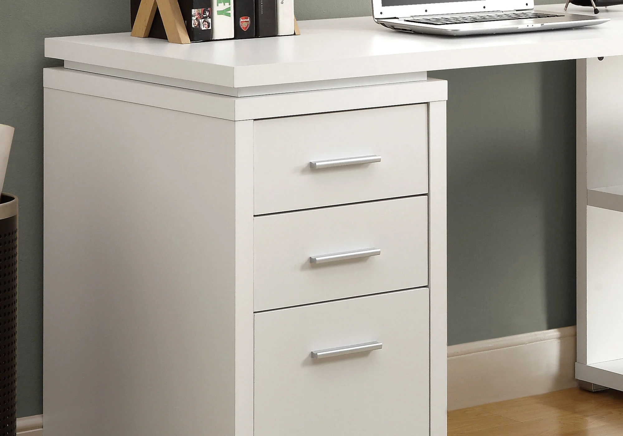 White Particle Board Hollow Core Computer Desk By Homeroots - 333341 - Image 2