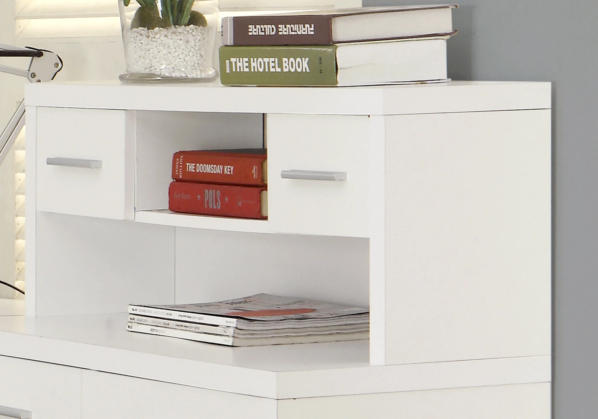White Particle Board Hollow Core Computer Desk By Homeroots - 333344 - Image 2