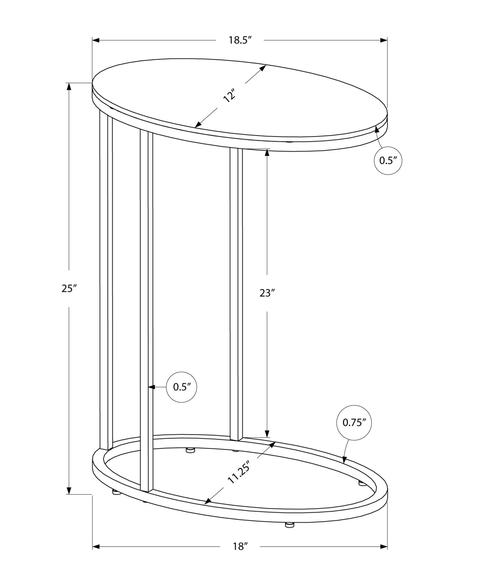 White Particle Board Metal Accent Table By Homeroots - 333122 - Image 3