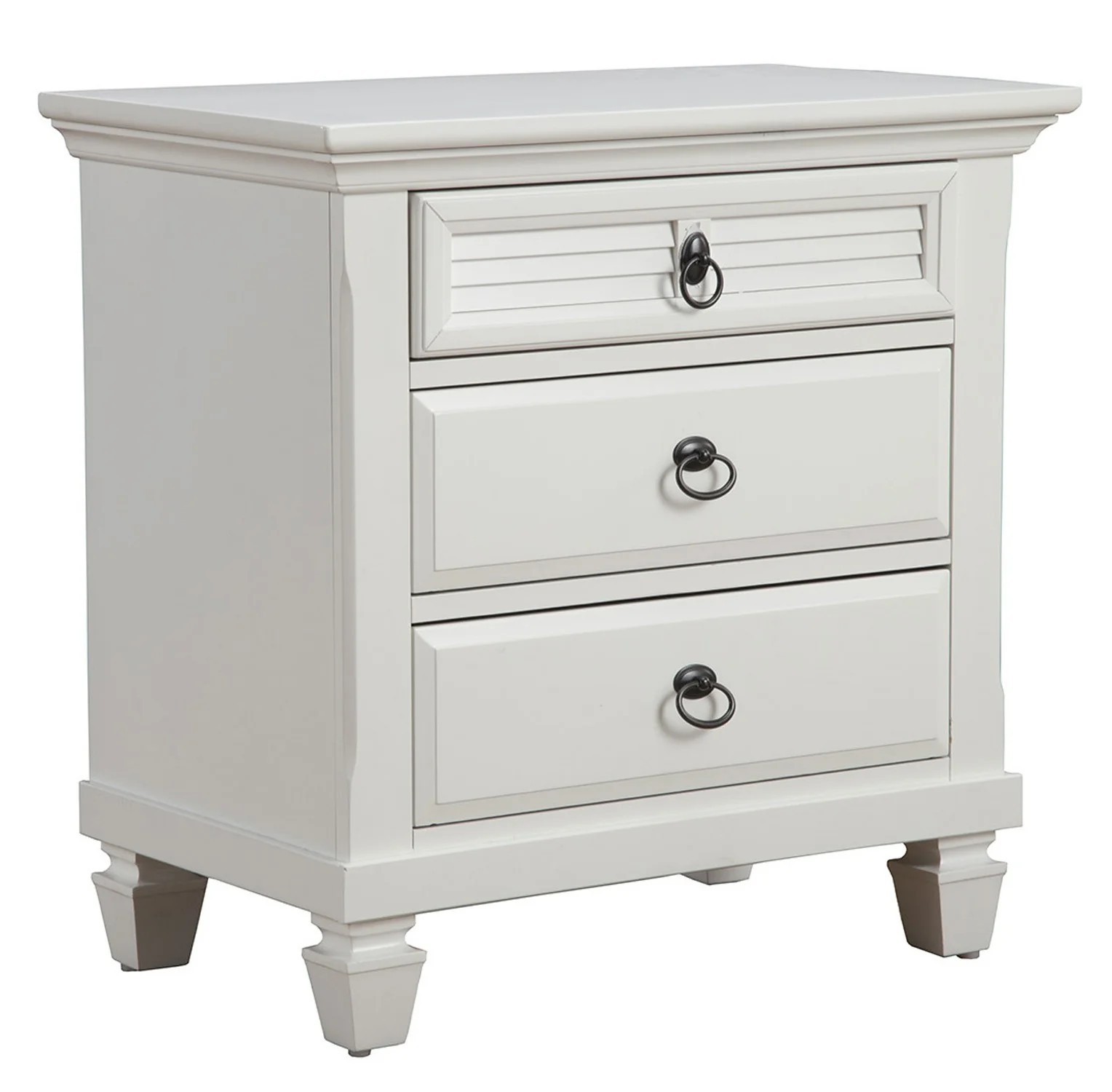 White Plantation 3 Drawer Nightstand By Homeroots - Image 2