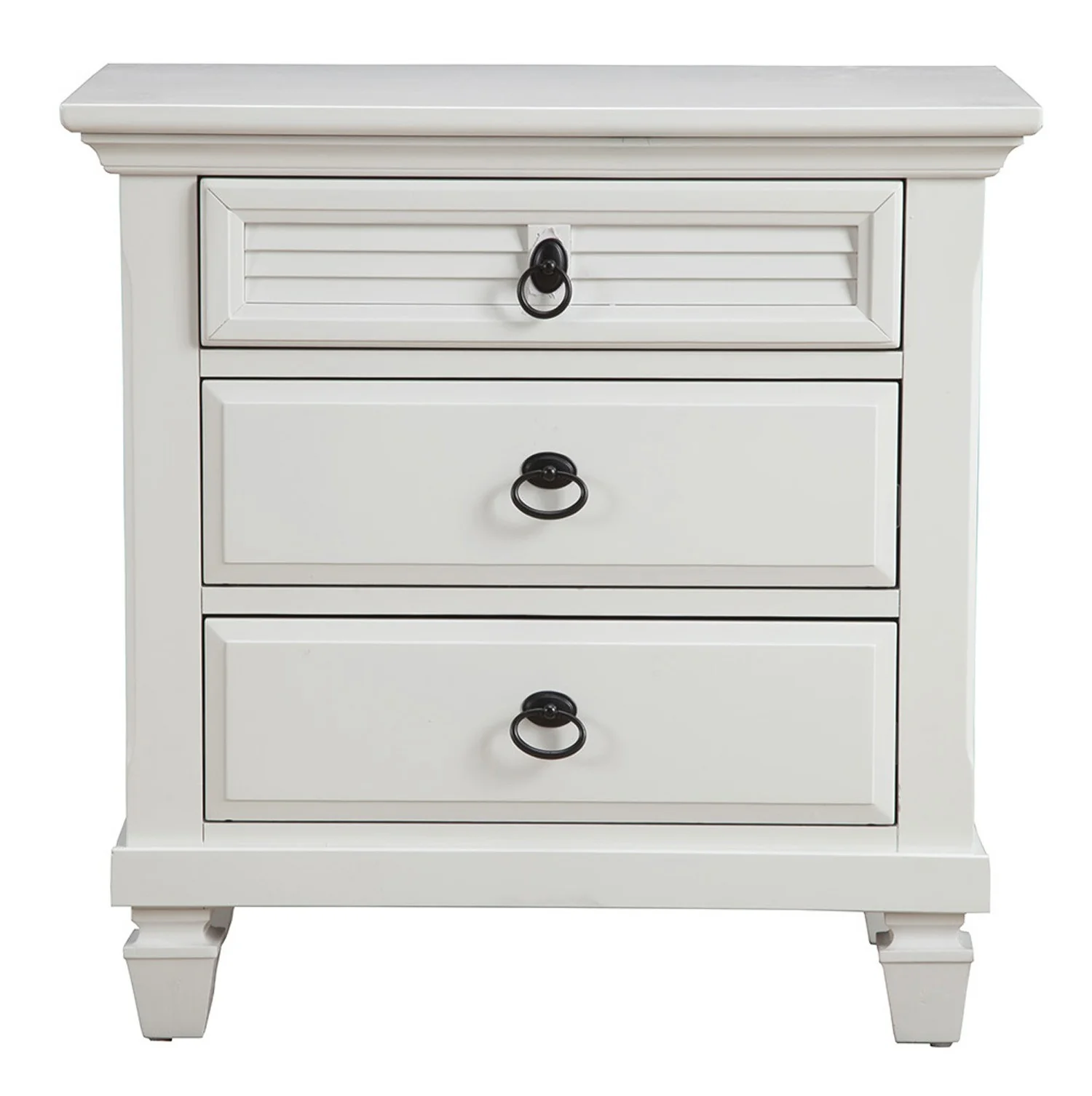 White Plantation 3 Drawer Nightstand By Homeroots - Image 3