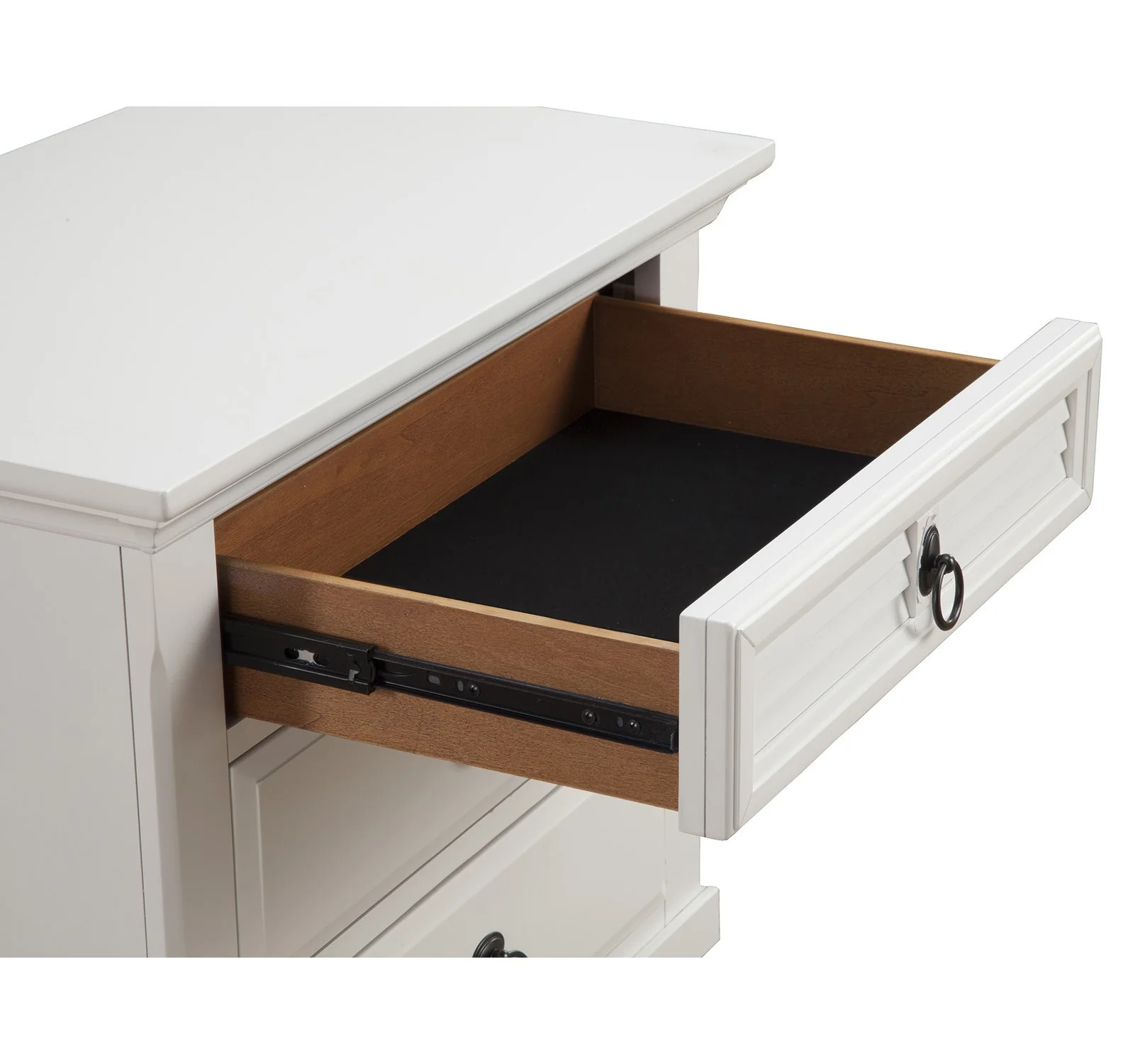 White Plantation 3 Drawer Nightstand By Homeroots - Image 5