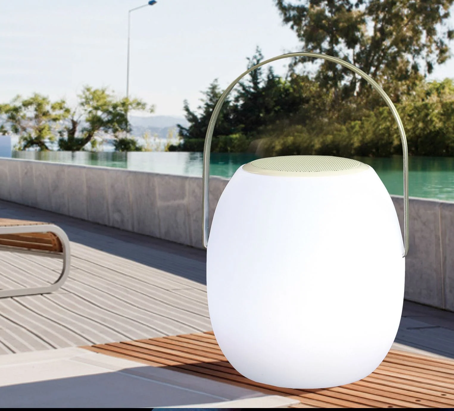 White Plastic Portable Speaker By Homeroots - Image 2