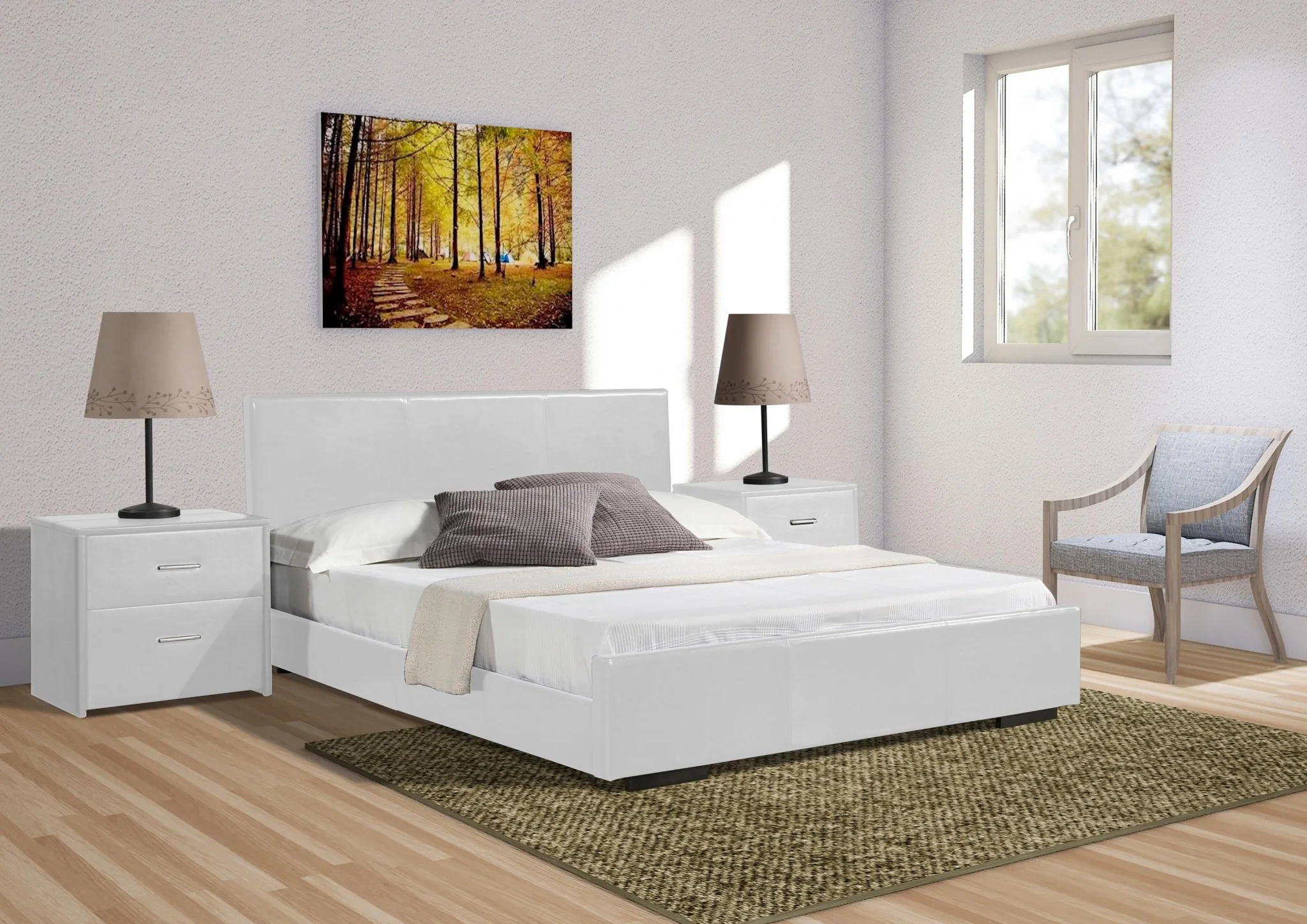 White Platform King Bed By Homeroots - 396996 - Image 6