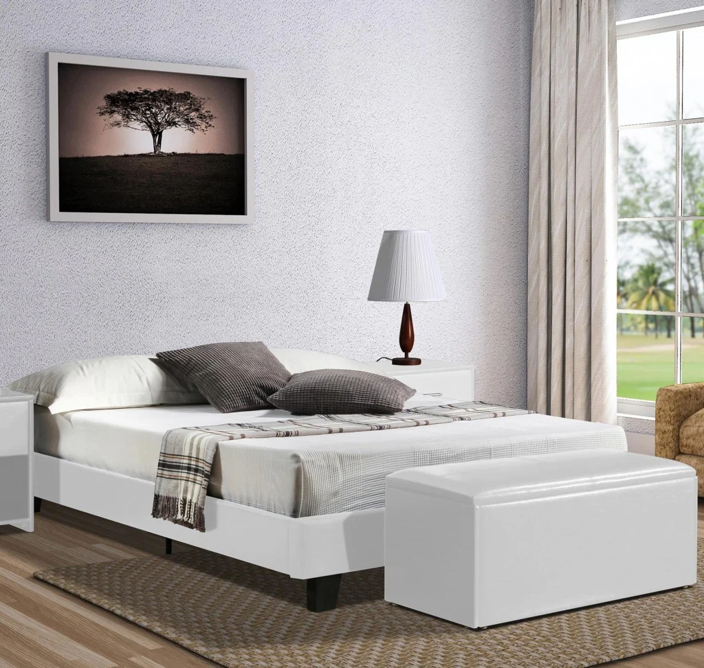 White Platform King Bed By Homeroots - 397008 - Image 7