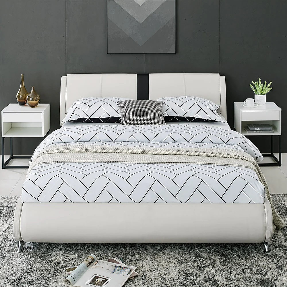 White Platform King Bed By Homeroots - 397014 - Image 8