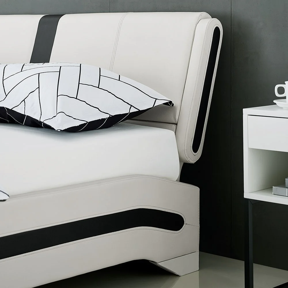 White Platform King Bed With Two Nightstands By Homeroots - 397018 - Image 8
