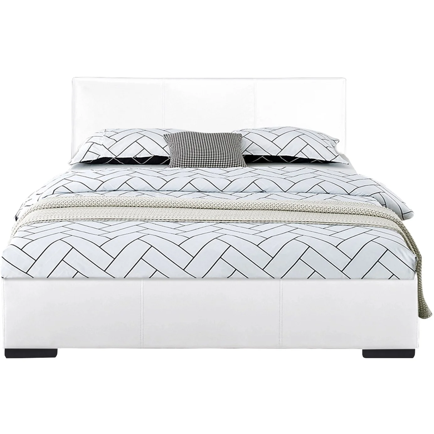 White Platform Queen Bed By Homeroots - 396995 - Image 2