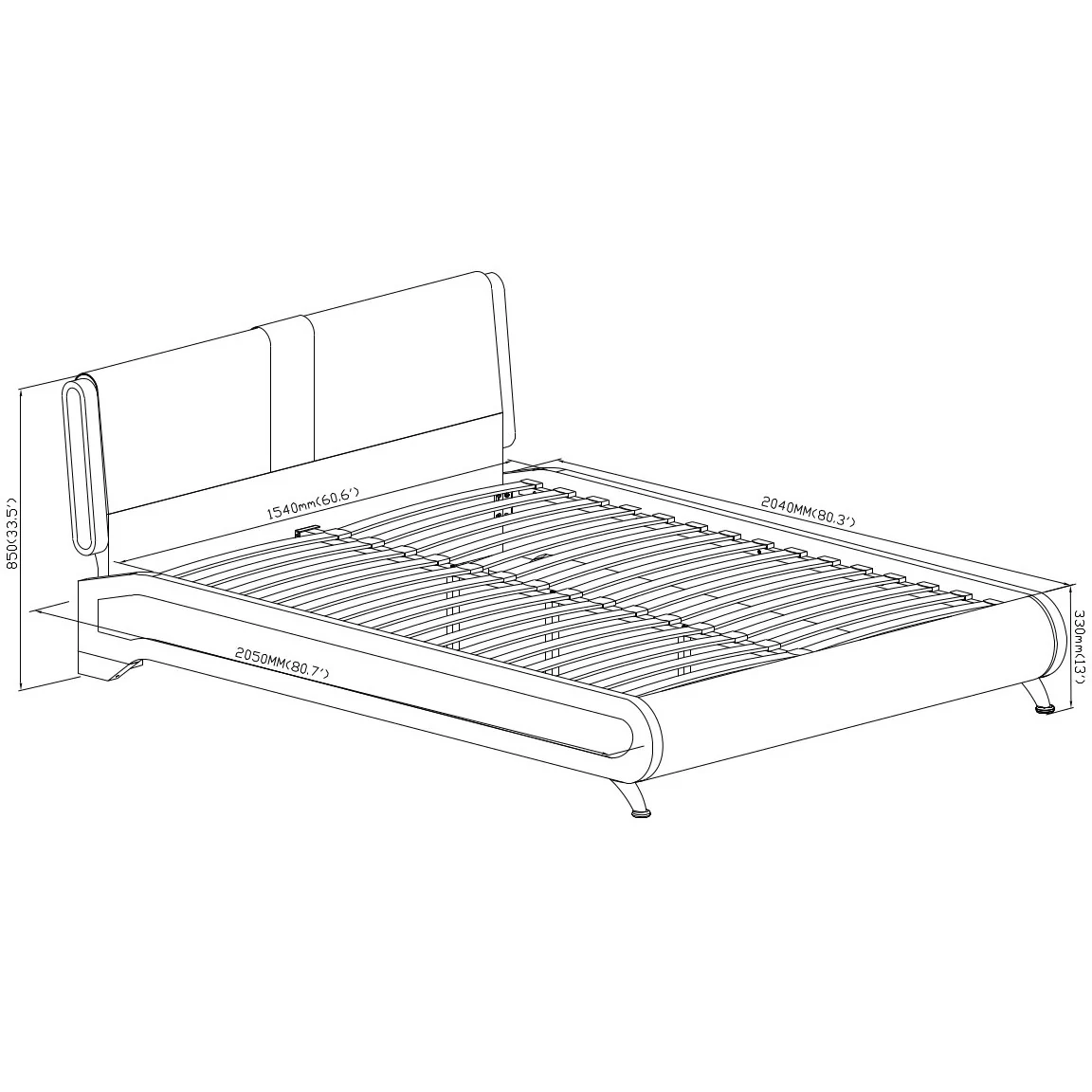 White Platform Queen Bed By Homeroots - 397013 - Image 8