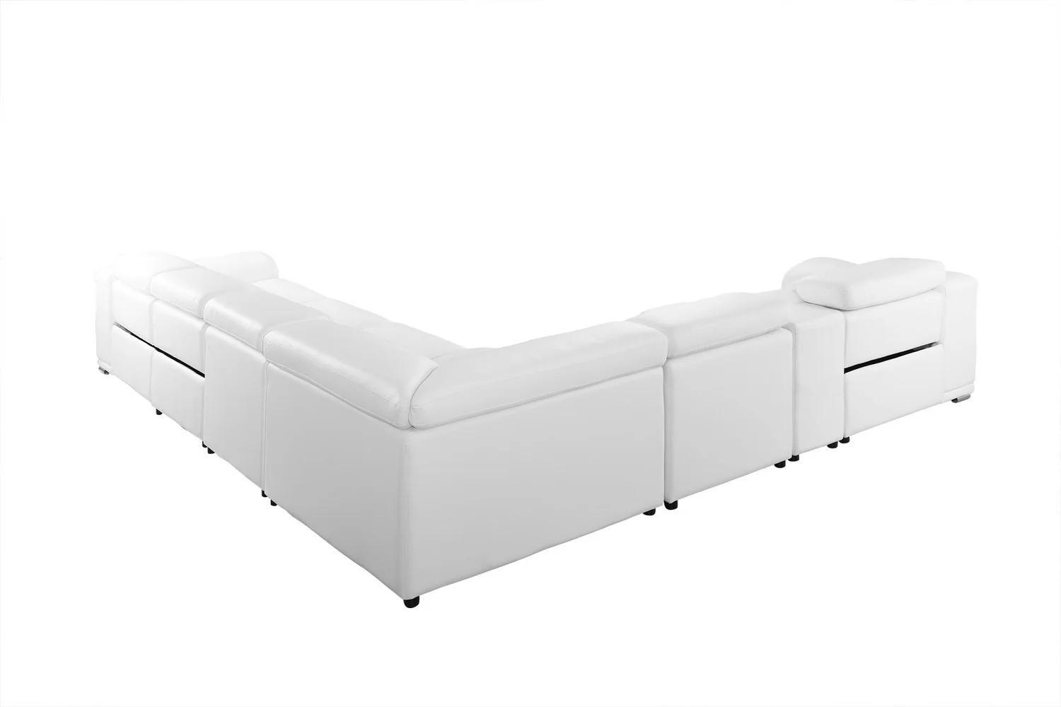 White Power Reclining 7PC Sectional By Homeroots - Image 4